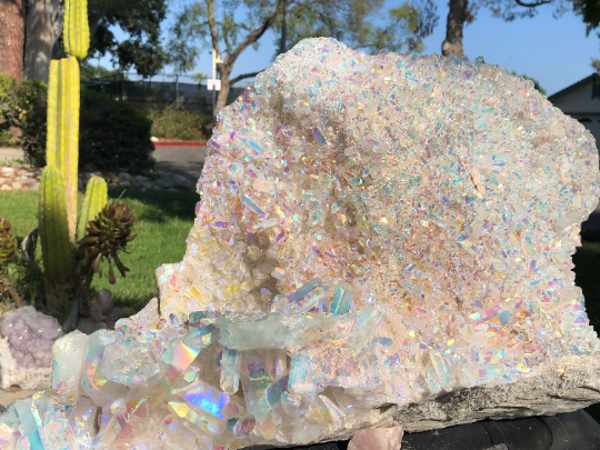 Extra Large Angel Aura Quartz Cluster Decorator