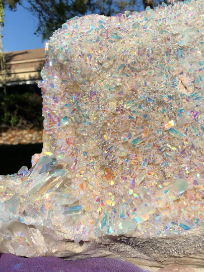 Extra Large Angel Aura Quartz Cluster Decorator
