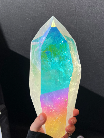Large Angel Aura Lemurian Quartz Decorator