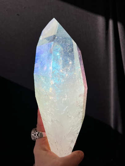 Large Angel Aura Lemurian Quartz Decorator