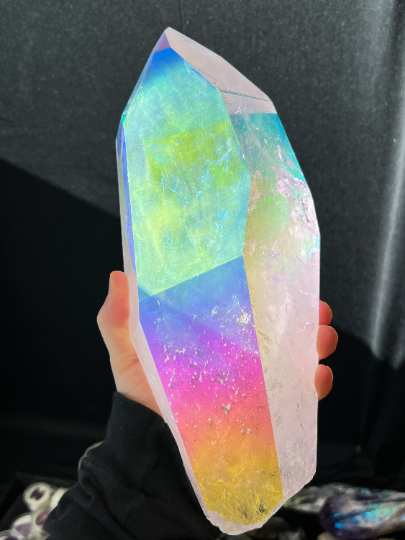 Large Angel Aura Lemurian Quartz Decorator