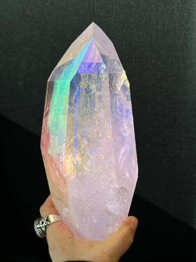Large Angel Aura Lemurian Quartz Decorator