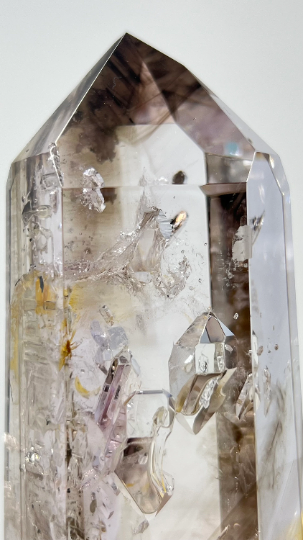 Quartz with Negative Crystal Phantoms & Enhydro, Lawrence Stoller