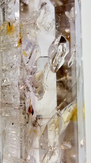 Quartz with Negative Crystal Phantoms & Enhydro, Lawrence Stoller