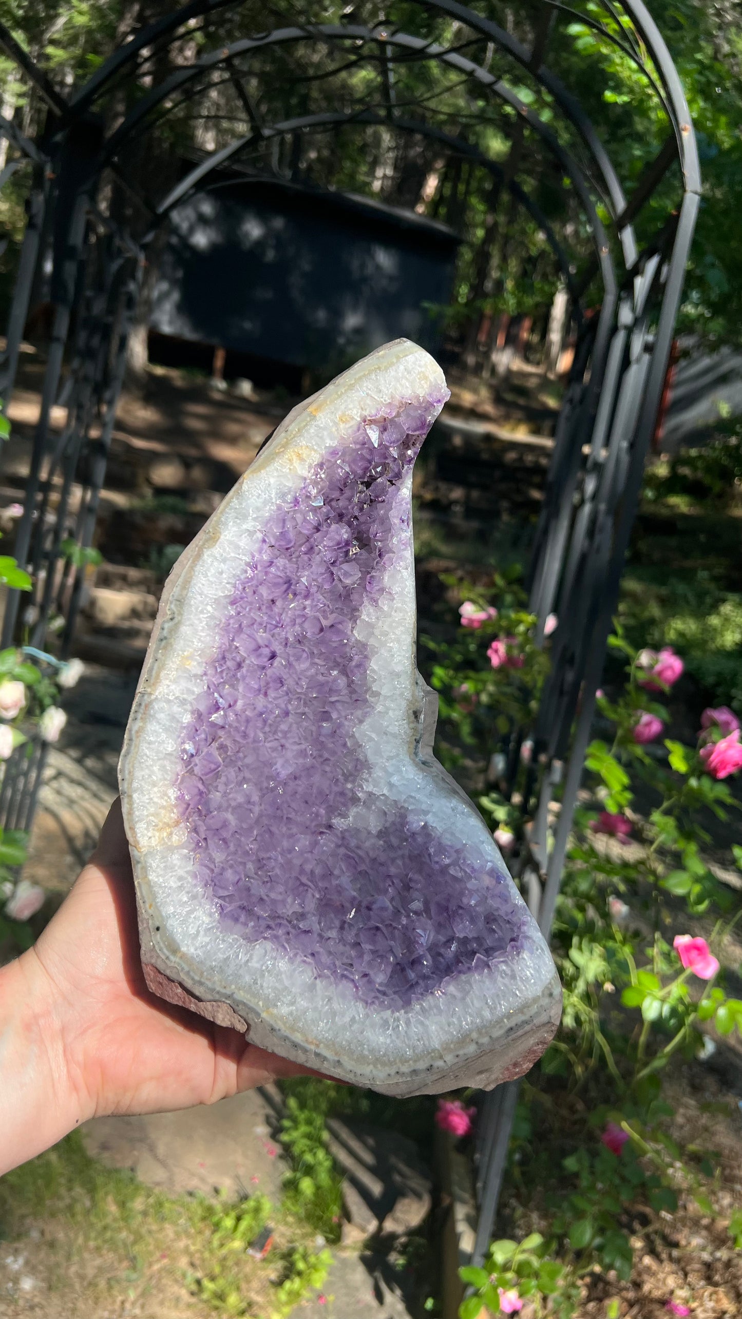 Amethyst Geode Crescent Moon