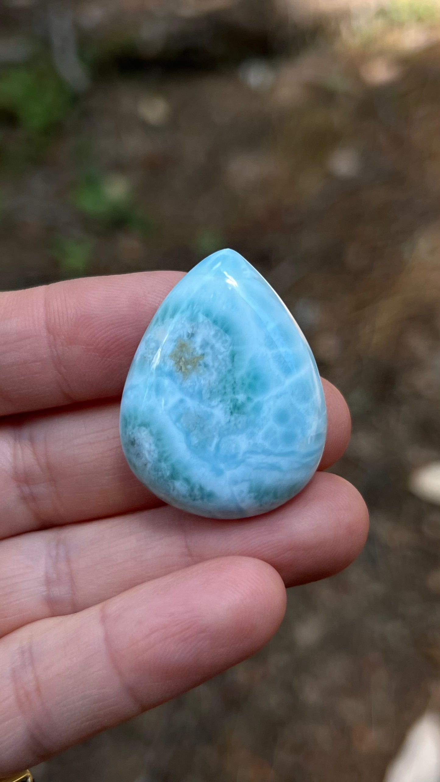 Larimar Cabochon, 14g Dominican Republic, AAA High Quality