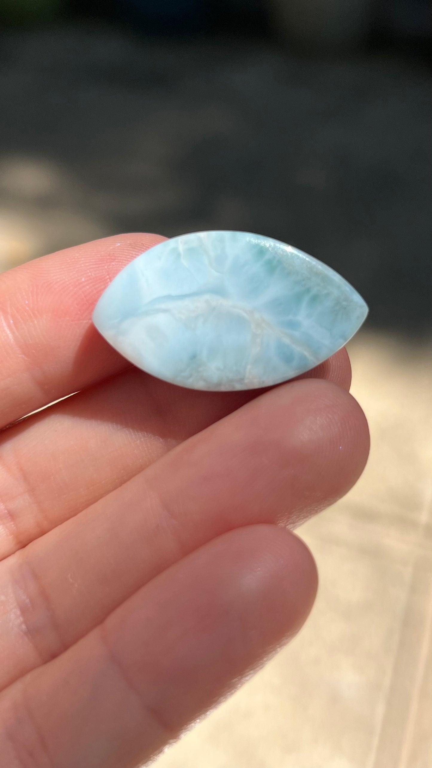 Larimar Cabochon, 8g Dominican Republic, AAA High Quality