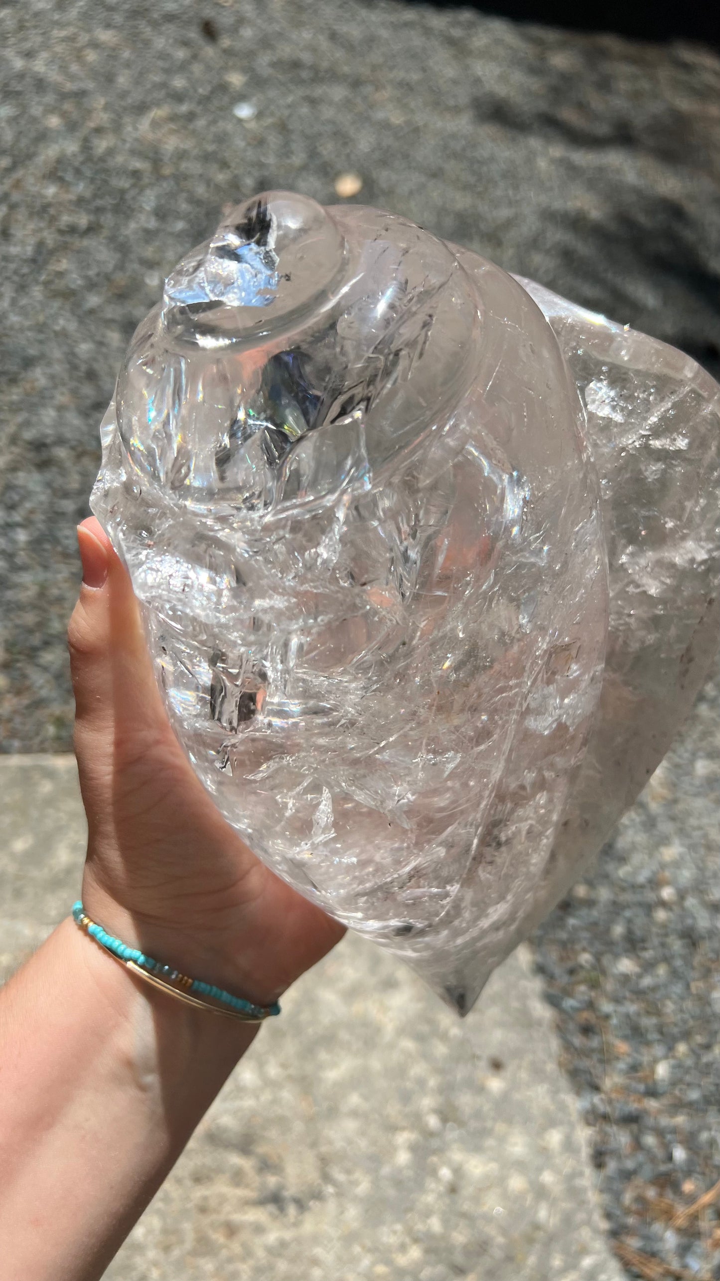 Prismatic Quartz Seashell Carving, 9lbs! Brazil