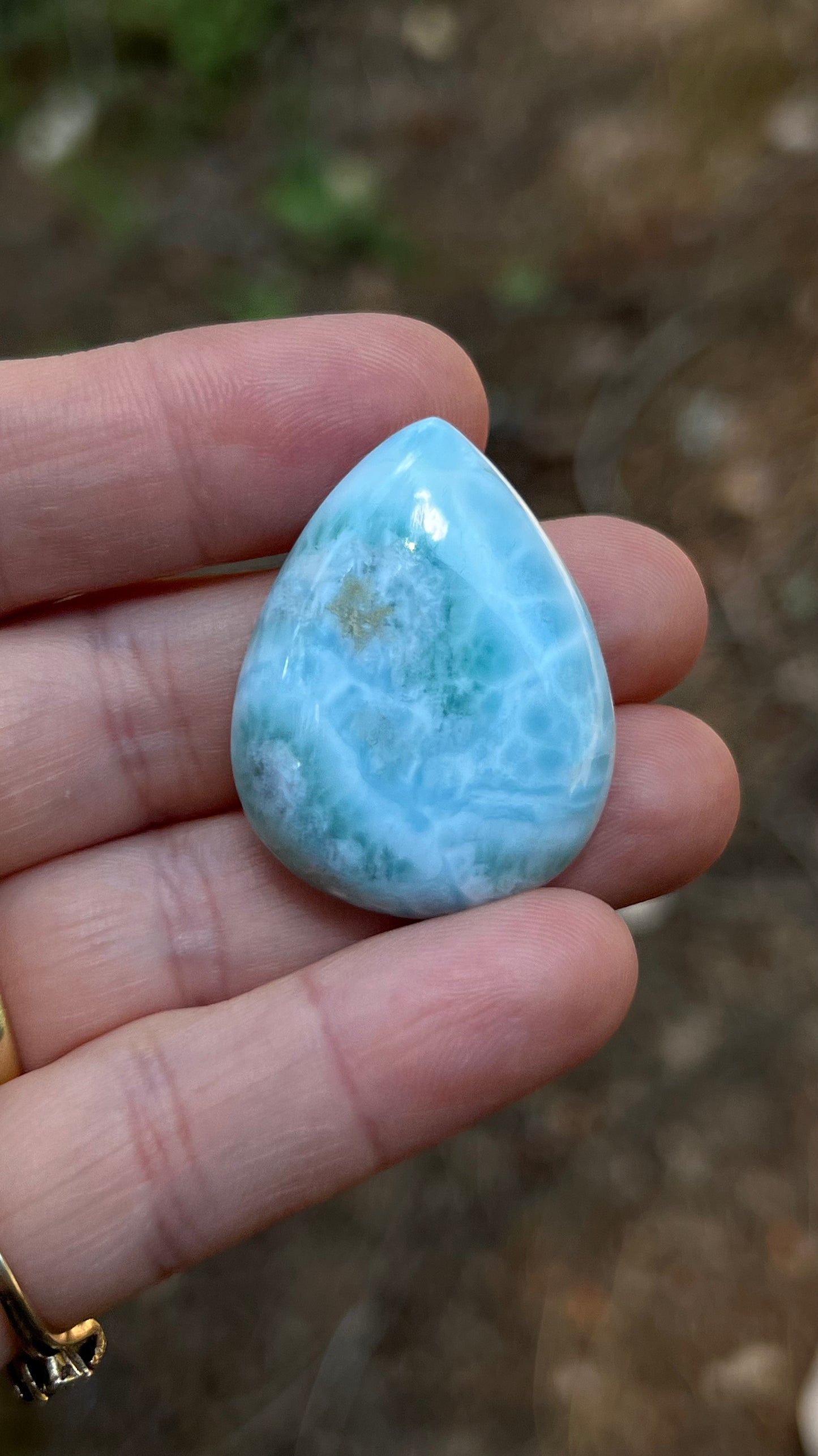 Larimar Cabochon, 14g Dominican Republic, AAA High Quality