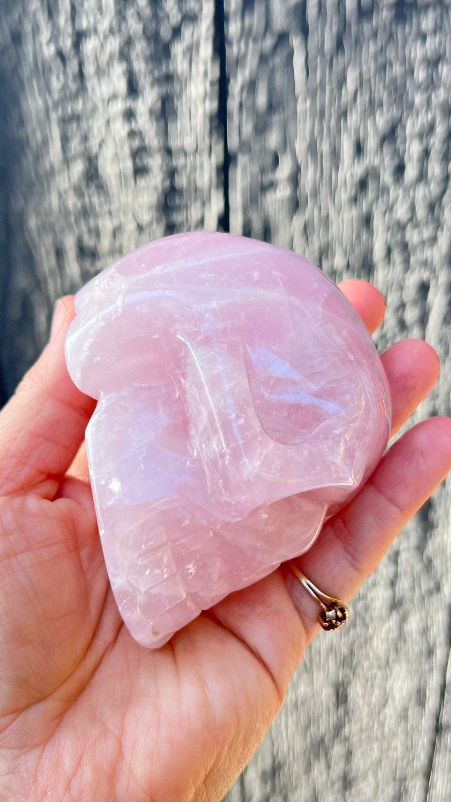 Rose Quartz Crystal Skull