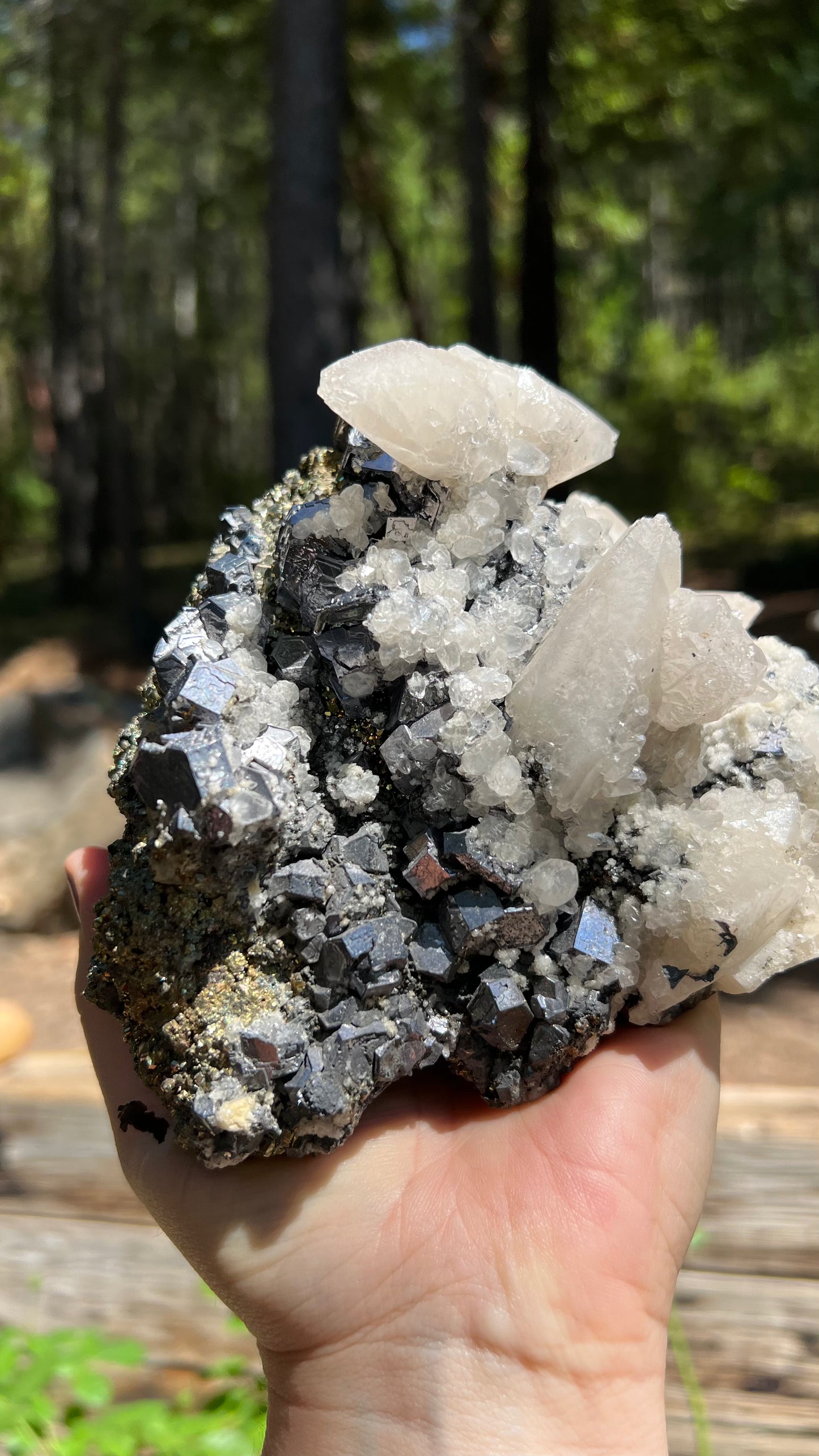 Arsenopyrite, Calcite and Pyrite Cluster, Peru