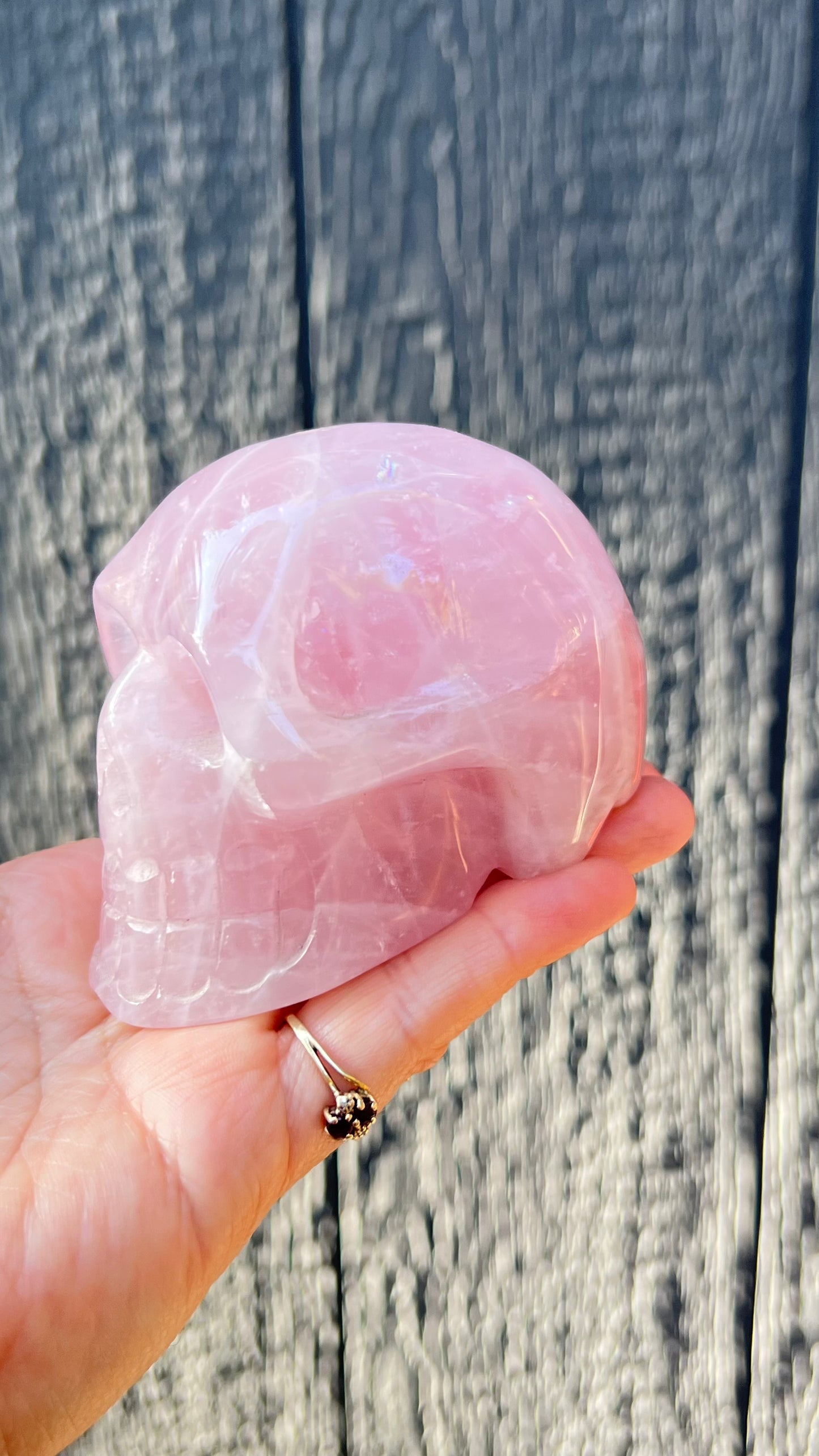 Rose Quartz Crystal Skull