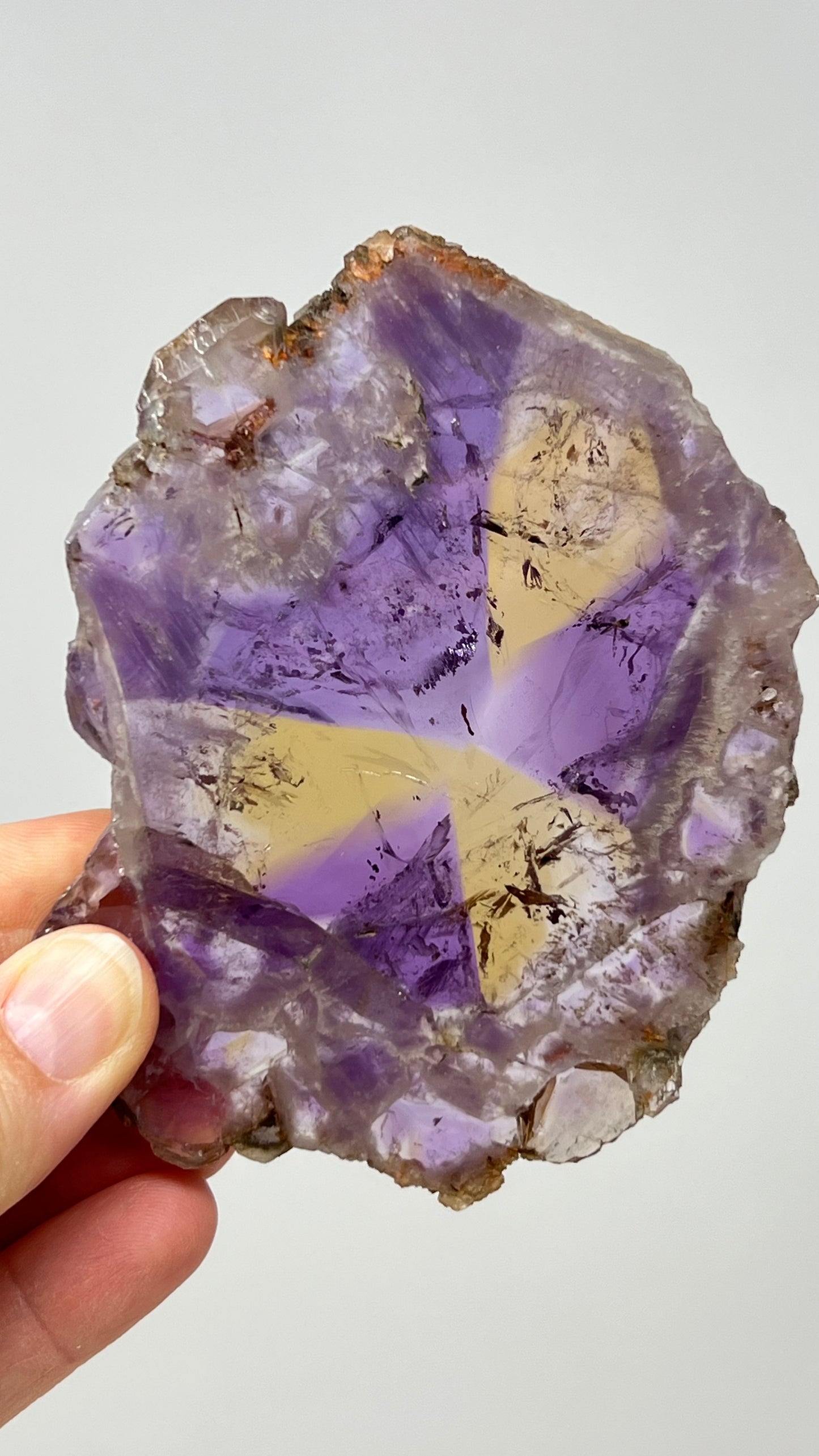 Ametrine Polished Slice, Anahi Mine, Bolivia 166g