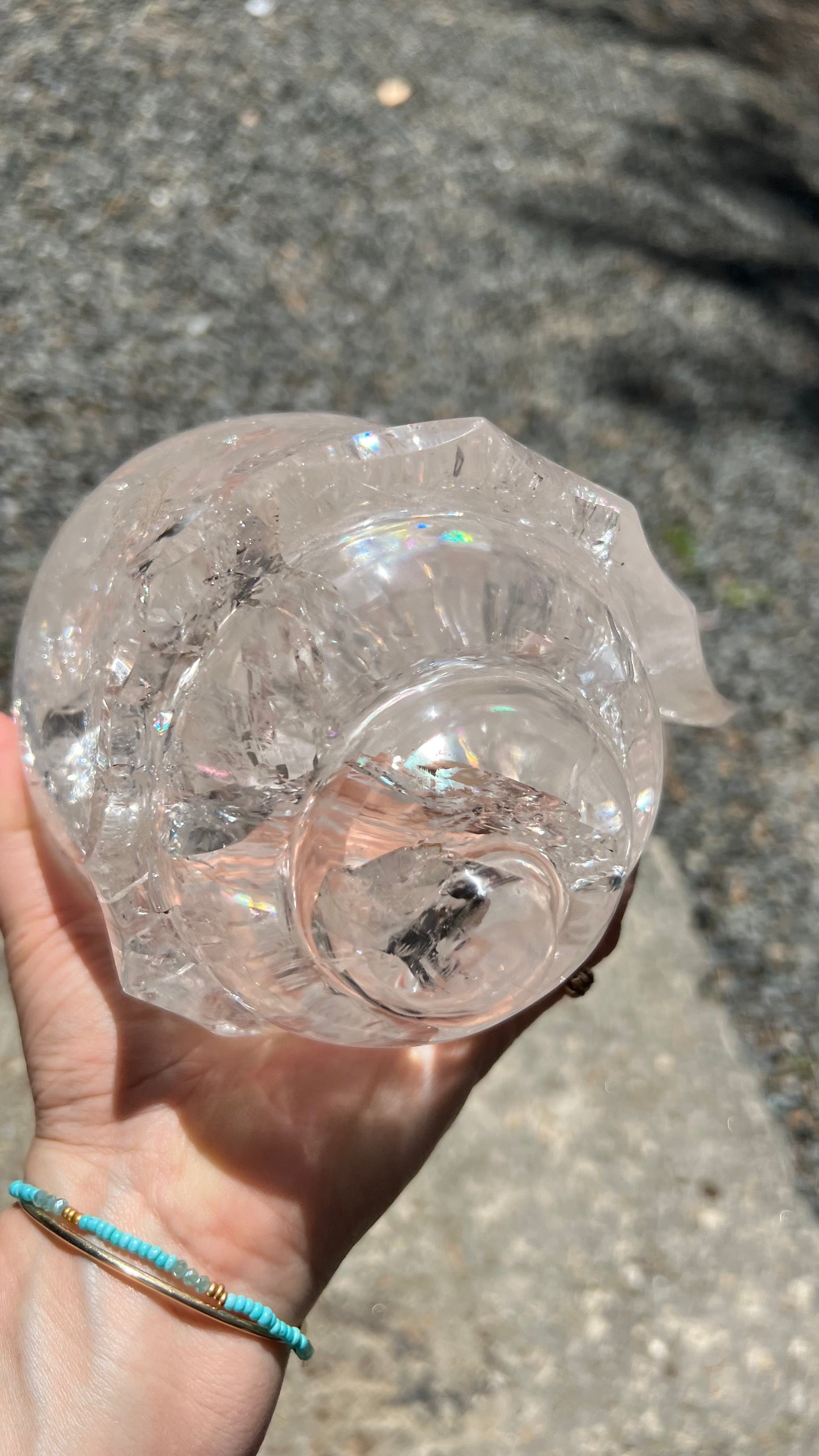 Prismatic Quartz Seashell Carving, 9lbs! Brazil