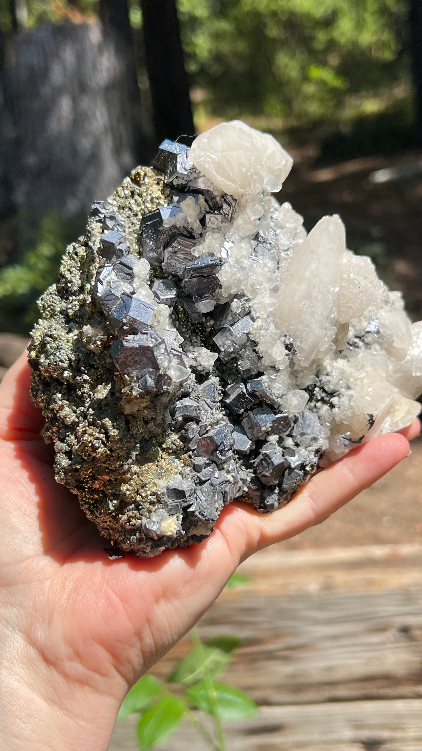 Arsenopyrite, Calcite and Pyrite Cluster, Peru