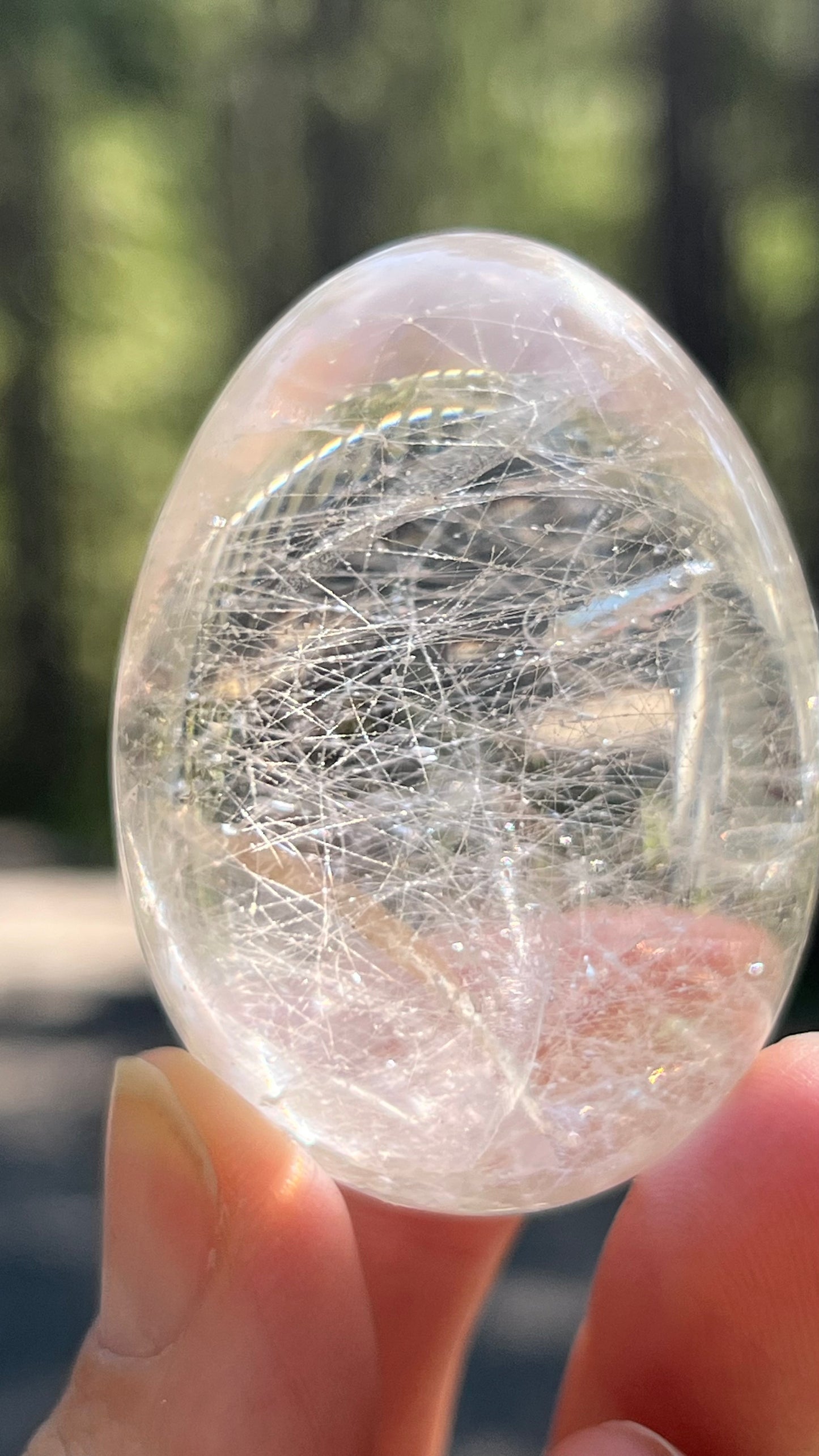 Silver Rutile Manifestation Quartz Egg