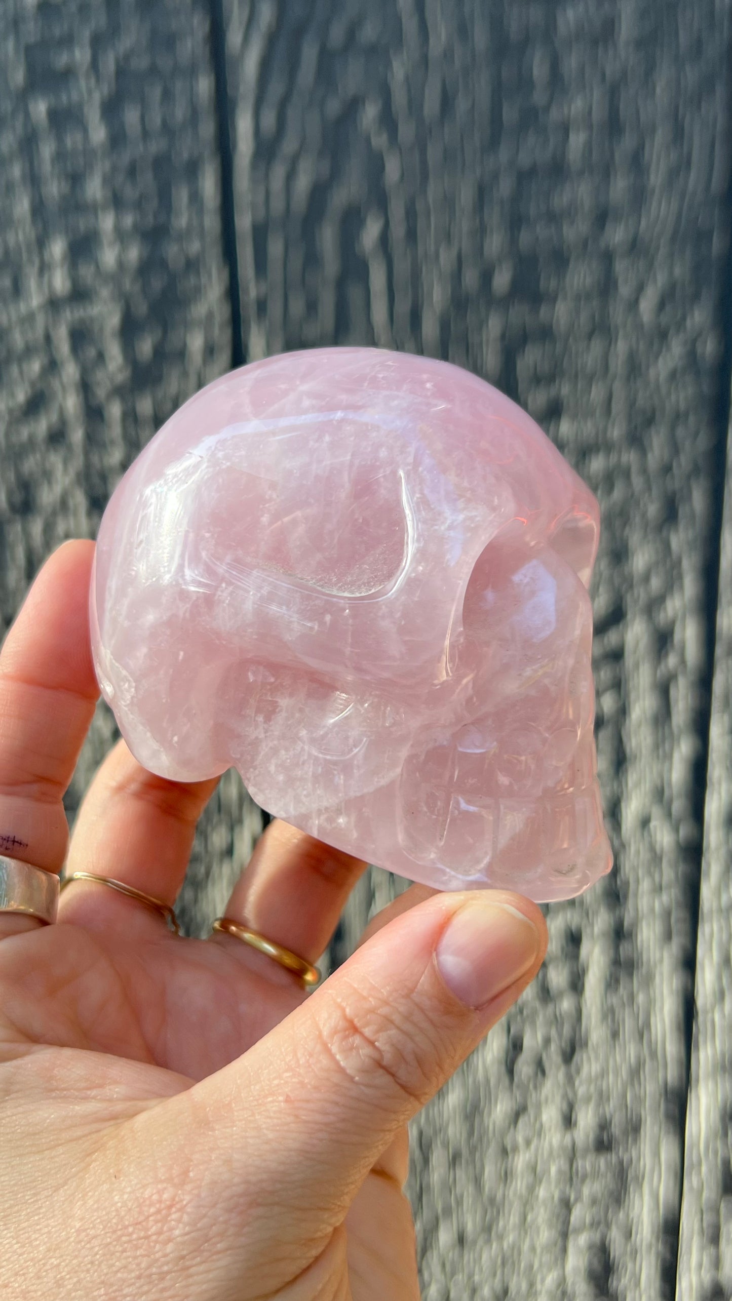 Rose Quartz Crystal Skull