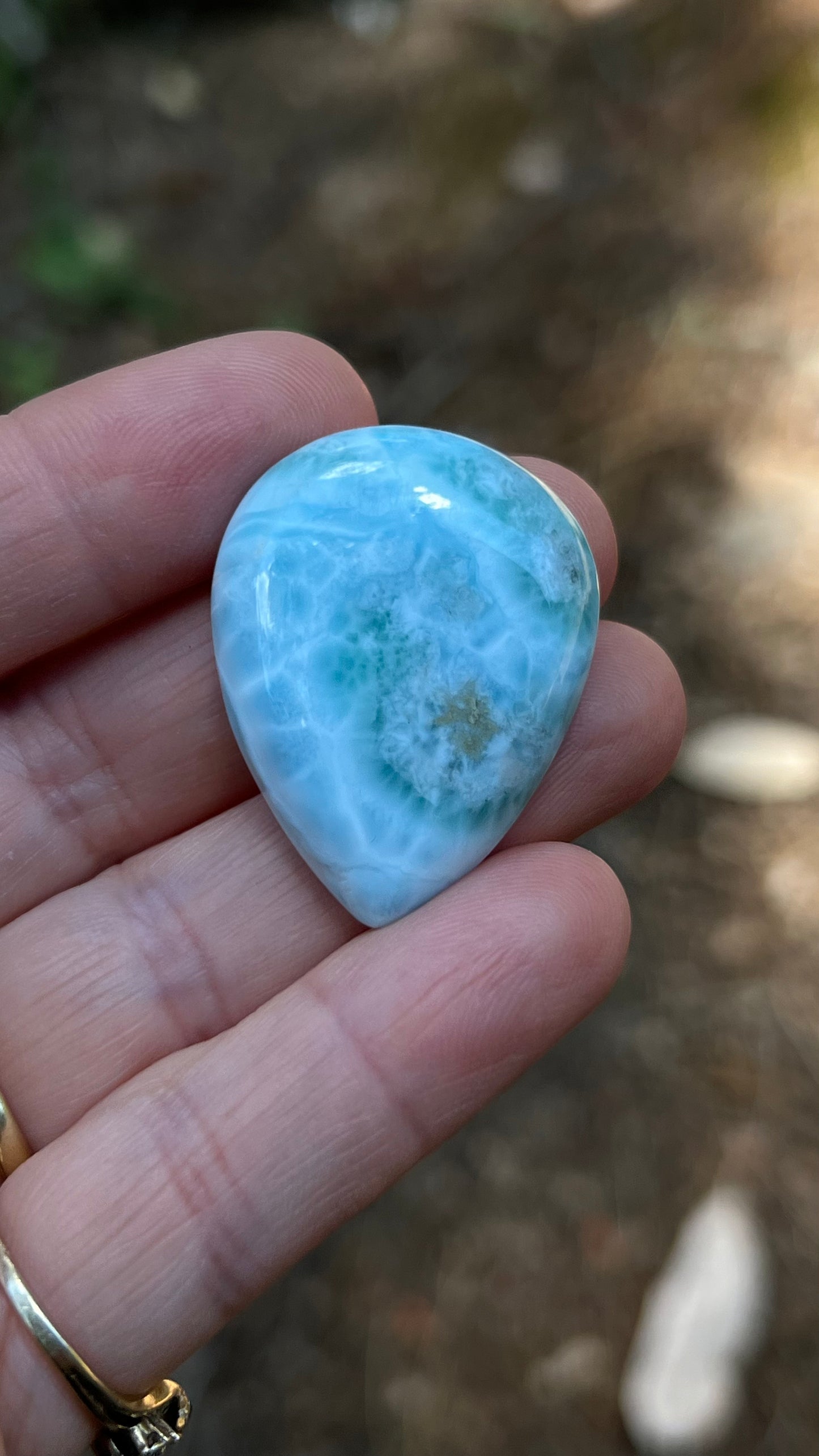 Larimar Cabochon, 14g Dominican Republic, AAA High Quality