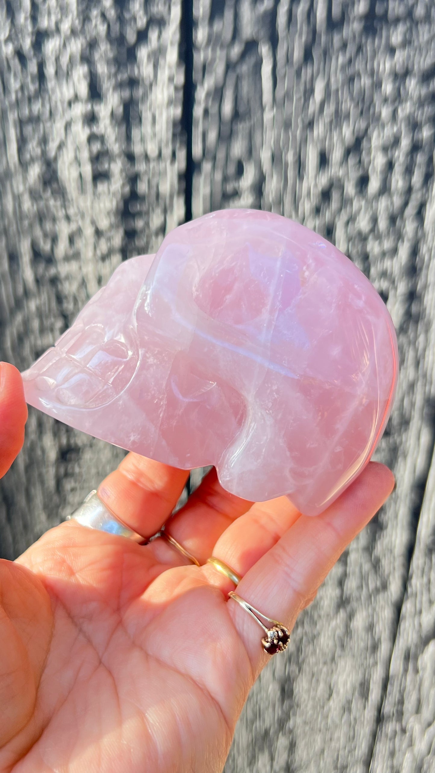 Rose Quartz Crystal Skull