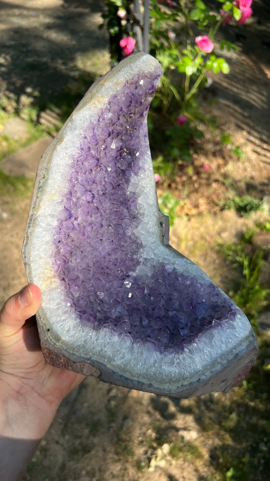 Amethyst Geode Crescent Moon