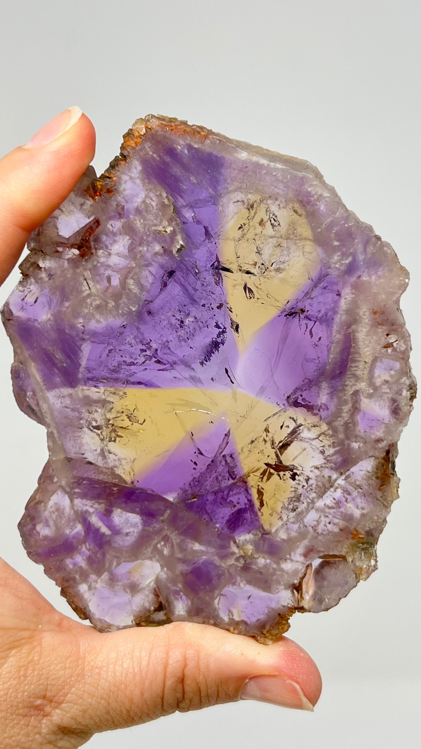 Ametrine Polished Slice, Anahi Mine, Bolivia 166g