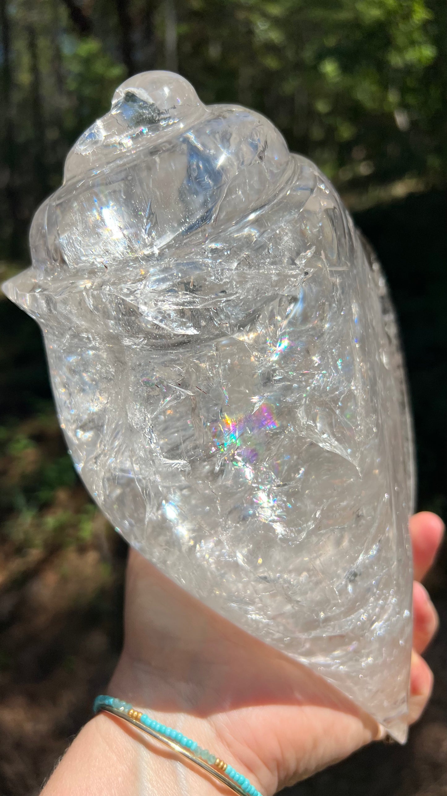 Prismatic Quartz Seashell Carving, 9lbs! Brazil