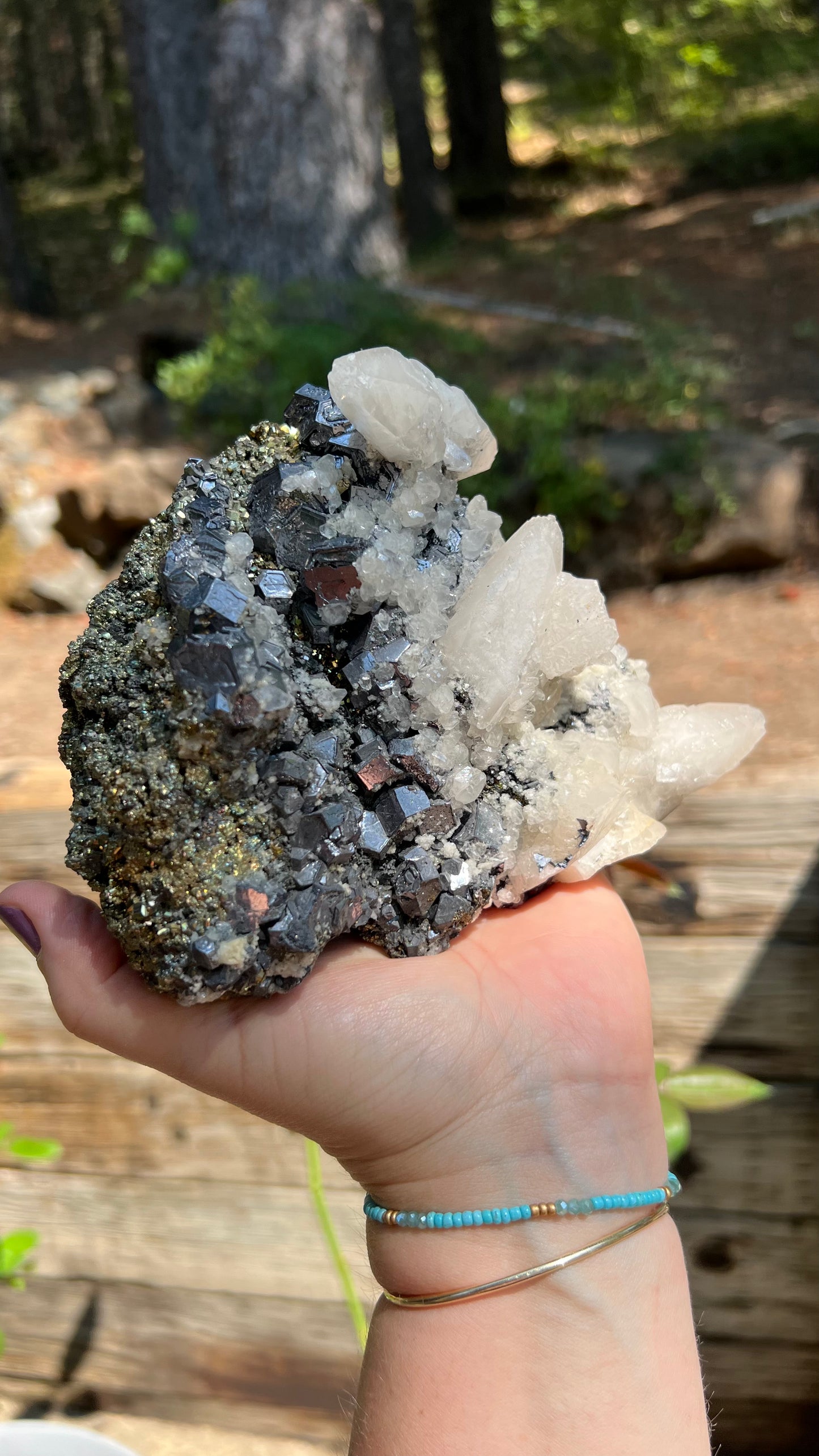 Arsenopyrite, Calcite and Pyrite Cluster, Peru