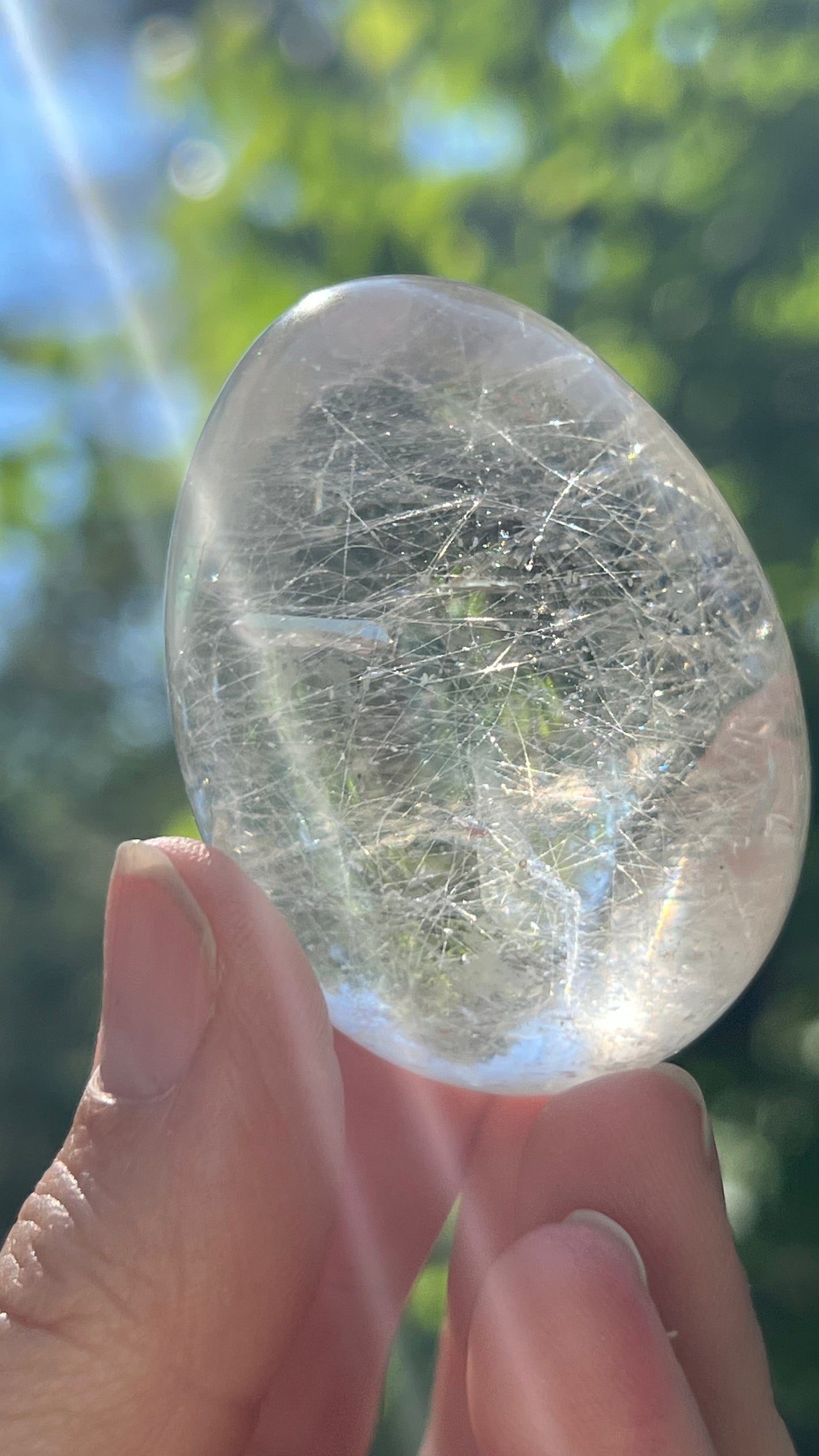 Silver Rutile Manifestation Quartz Egg