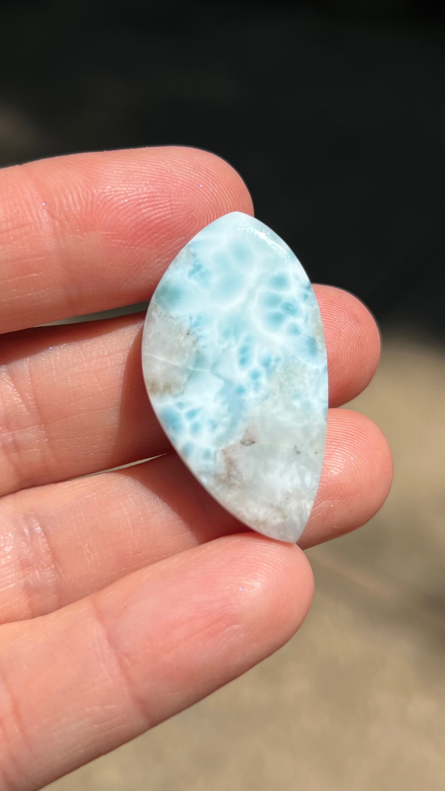 Larimar Cabochon, 9g Dominican Republic, AAA High Quality