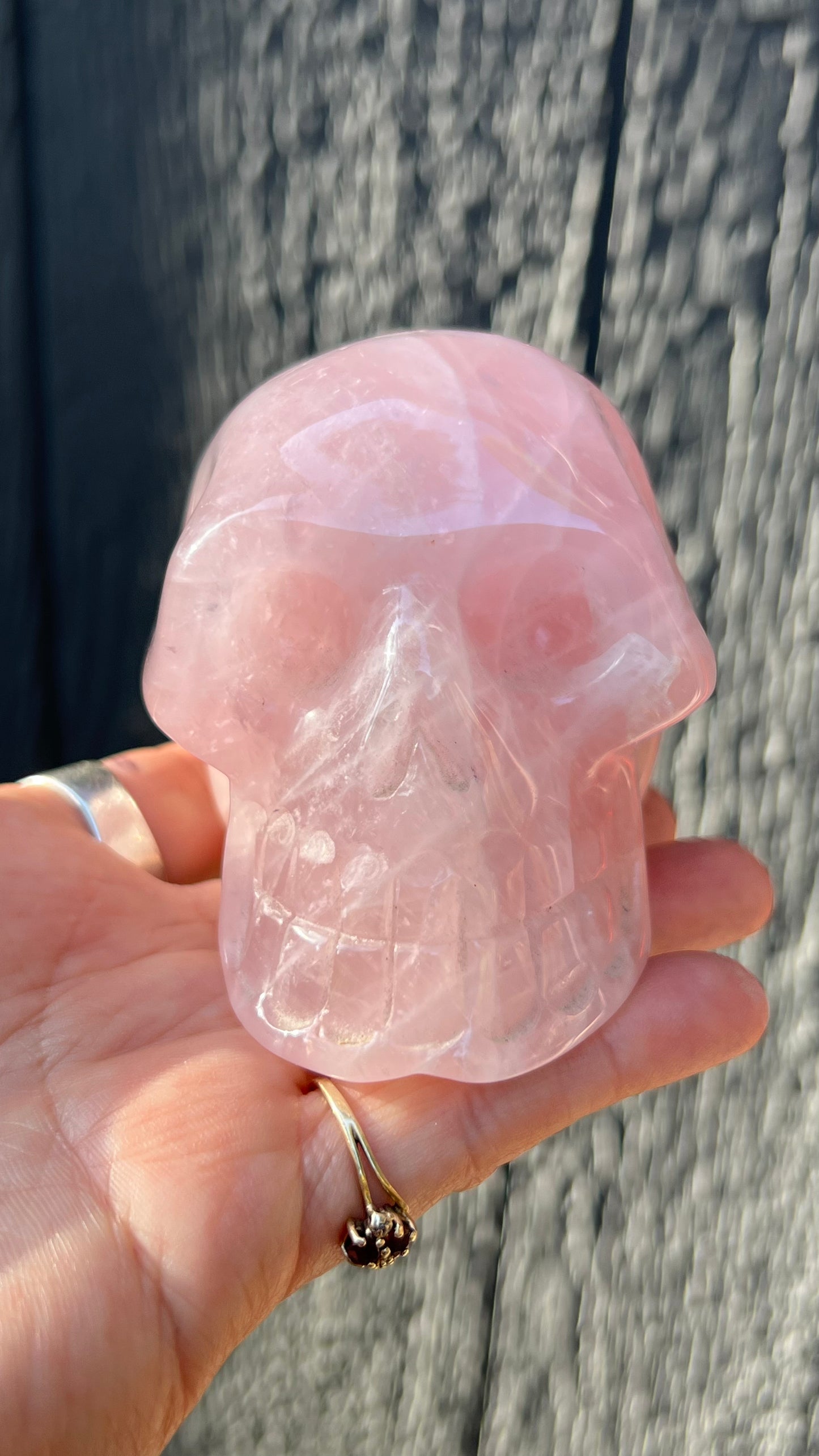 Rose Quartz Crystal Skull