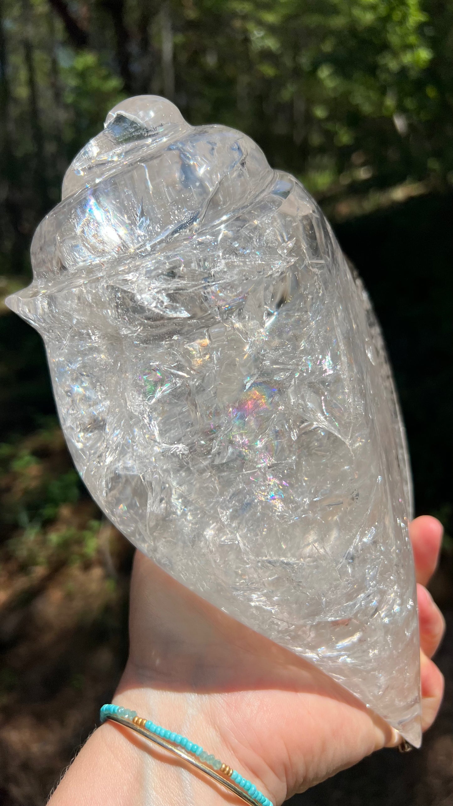 Prismatic Quartz Seashell Carving, 9lbs! Brazil