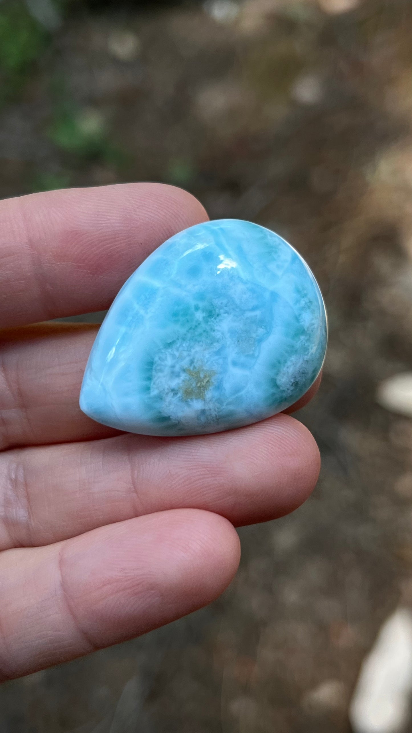 Larimar Cabochon, 14g Dominican Republic, AAA High Quality
