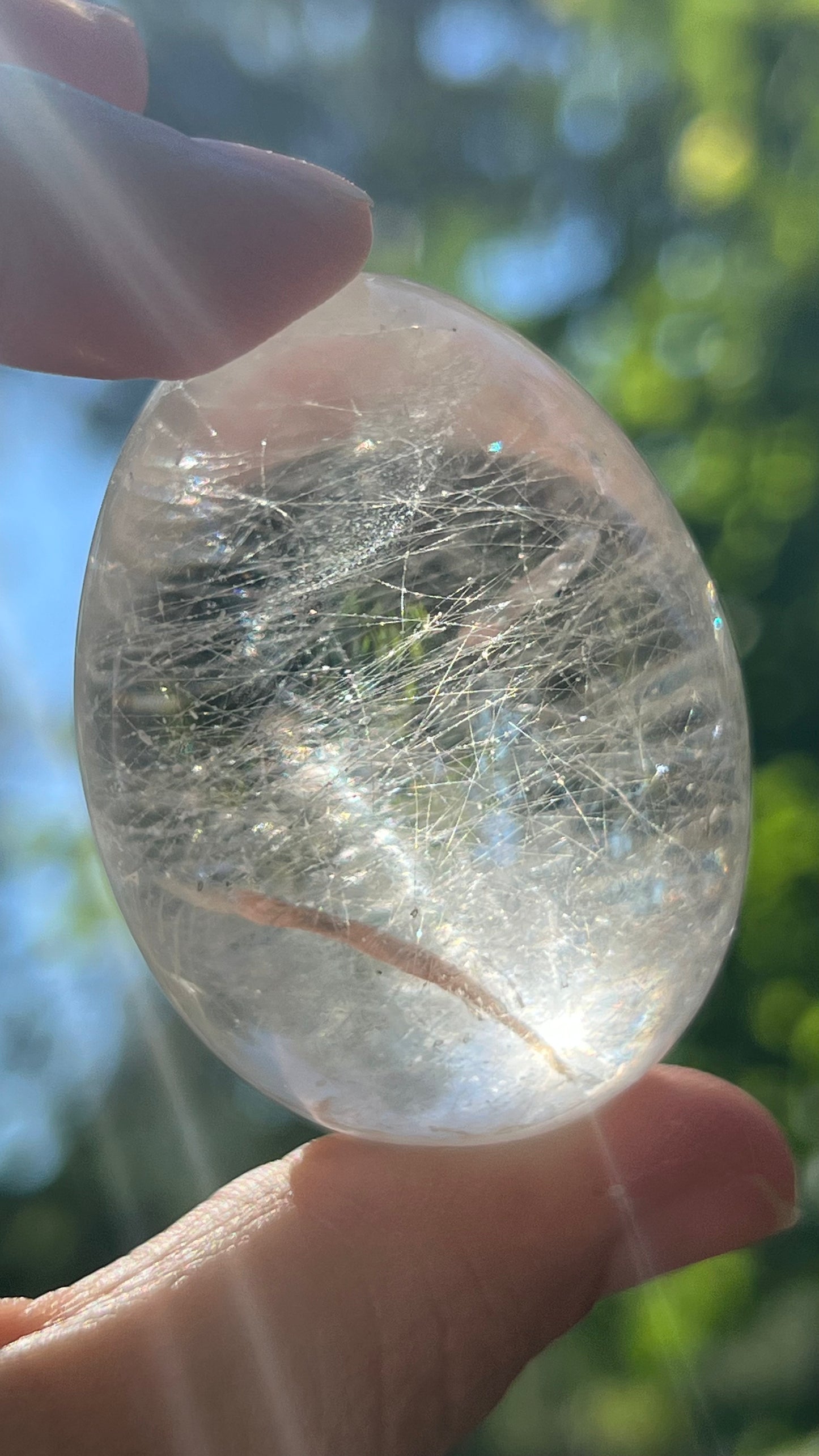 Silver Rutile Manifestation Quartz Egg