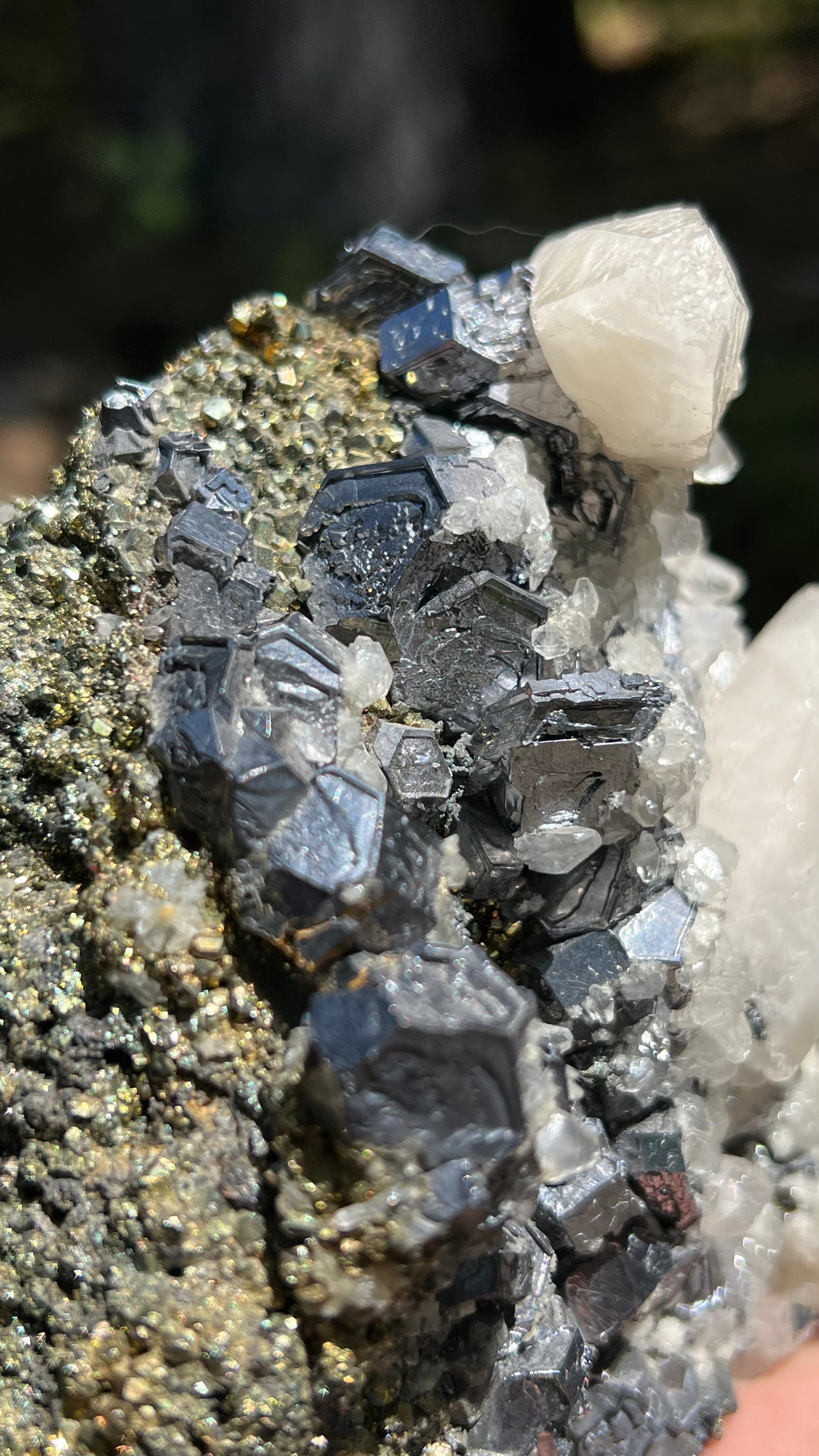 Arsenopyrite, Calcite and Pyrite Cluster, Peru