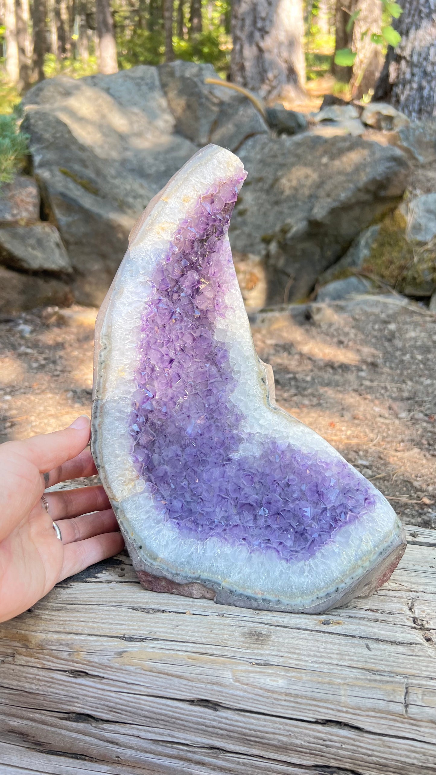 Amethyst Geode Crescent Moon