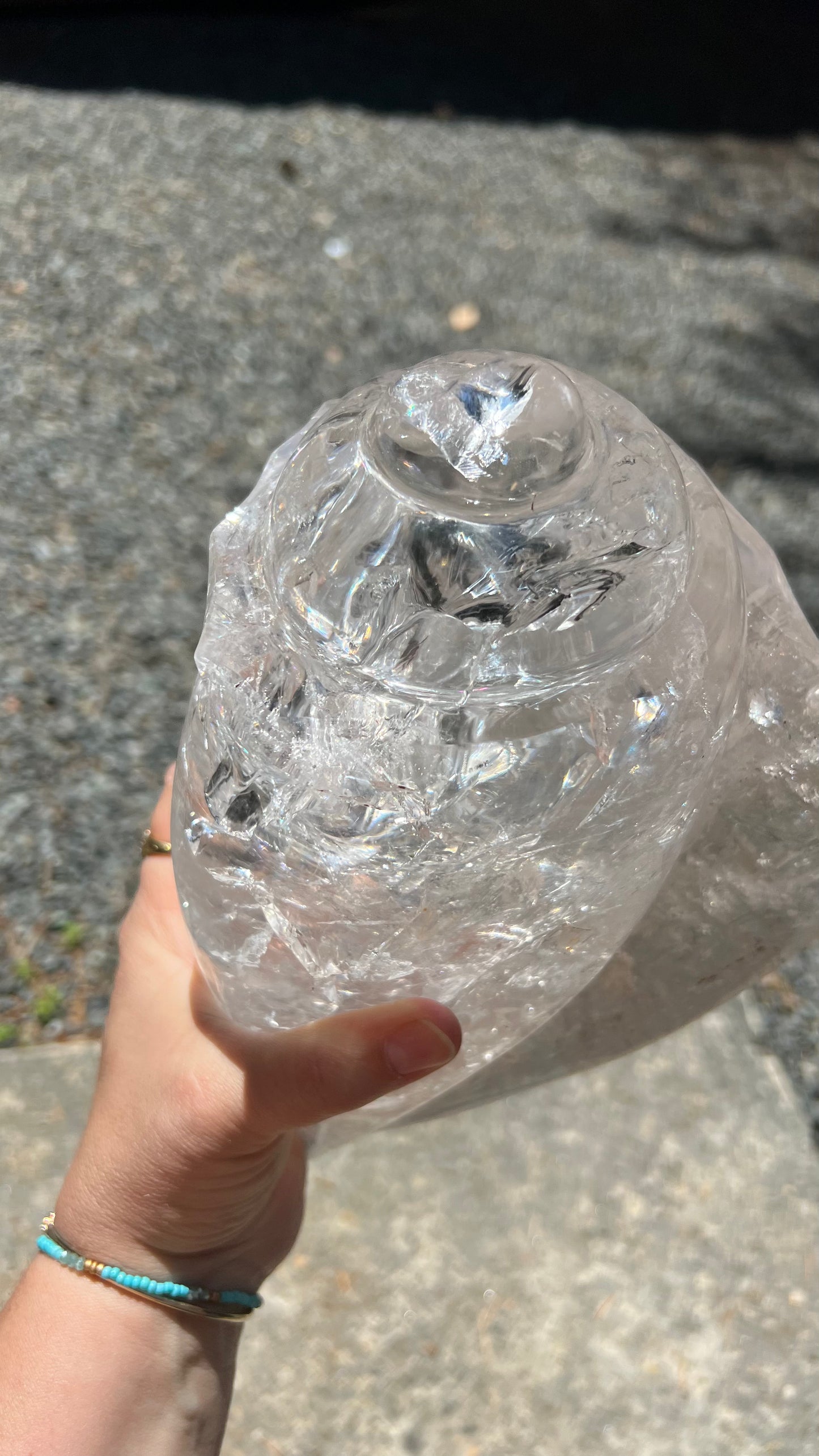 Prismatic Quartz Seashell Carving, 9lbs! Brazil