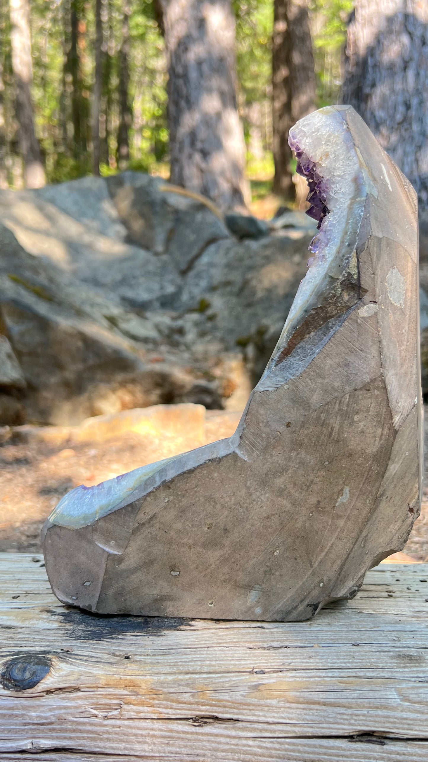 Amethyst Geode Crescent Moon