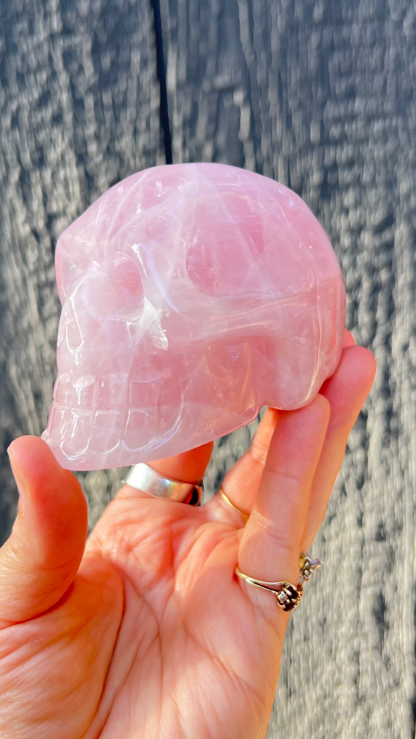 Rose Quartz Crystal Skull