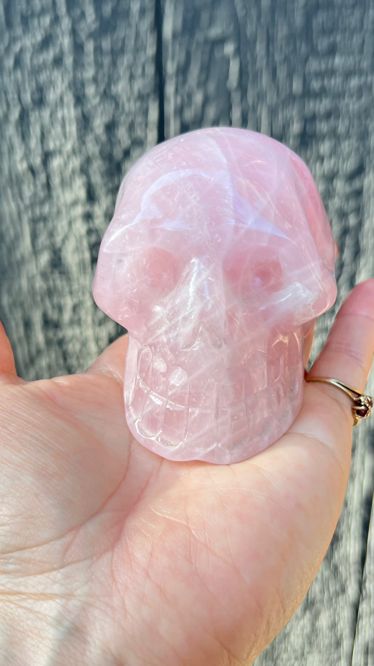 Rose Quartz Crystal Skull