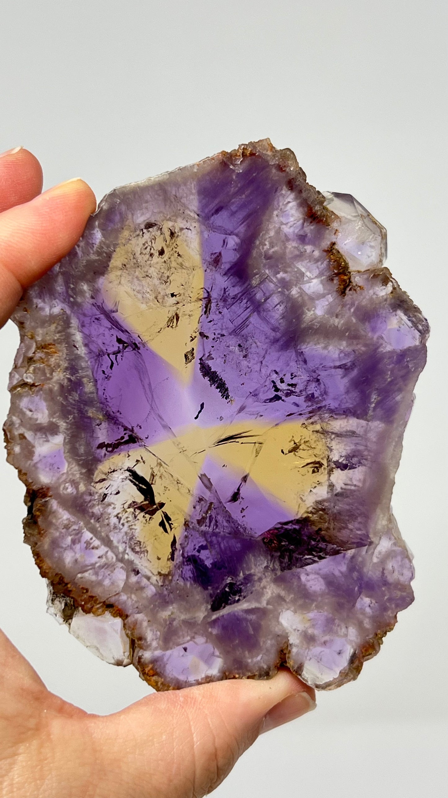 Ametrine Polished Slice, Anahi Mine, Bolivia 166g