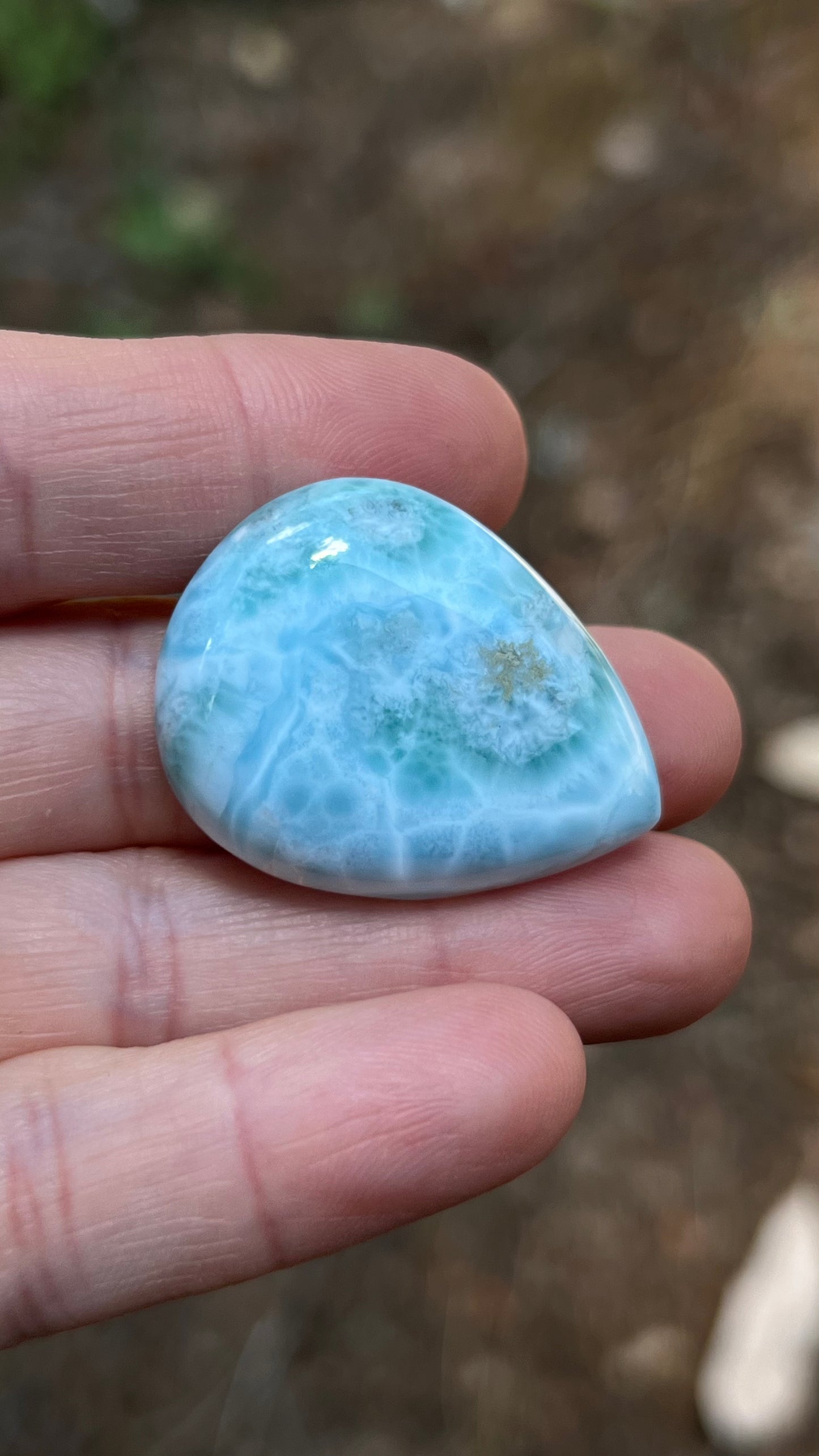Larimar Cabochon, 14g Dominican Republic, AAA High Quality