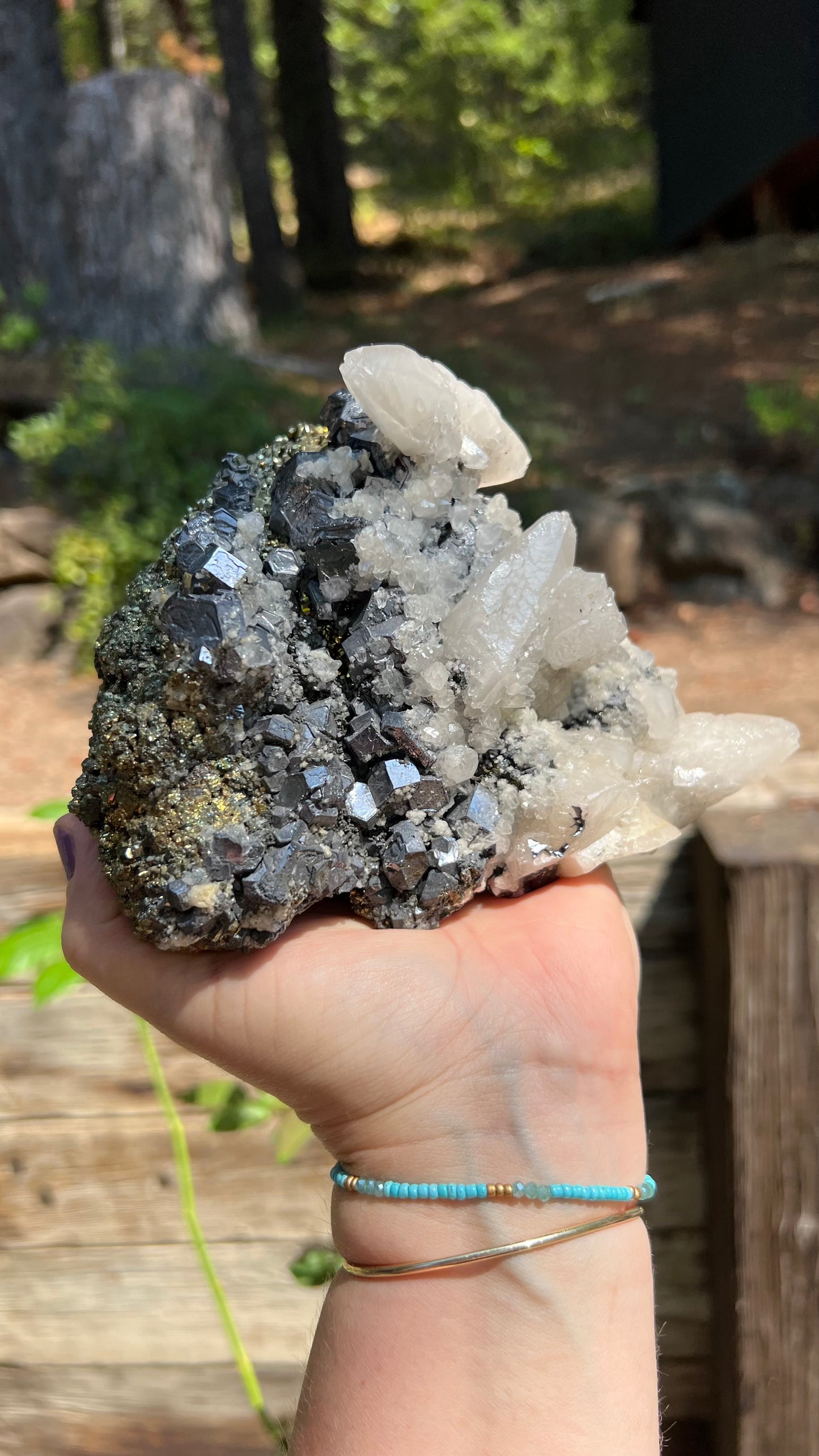 Arsenopyrite, Calcite and Pyrite Cluster, Peru