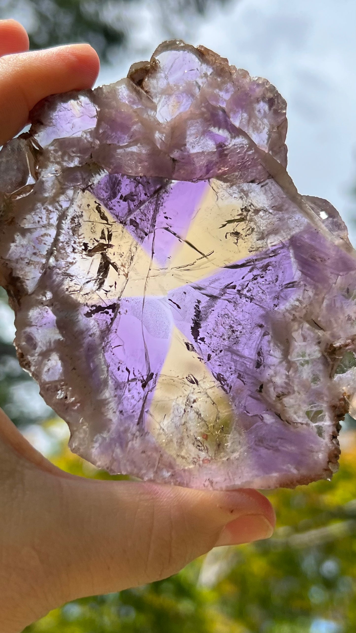 Ametrine Polished Slice, Anahi Mine, Bolivia 166g
