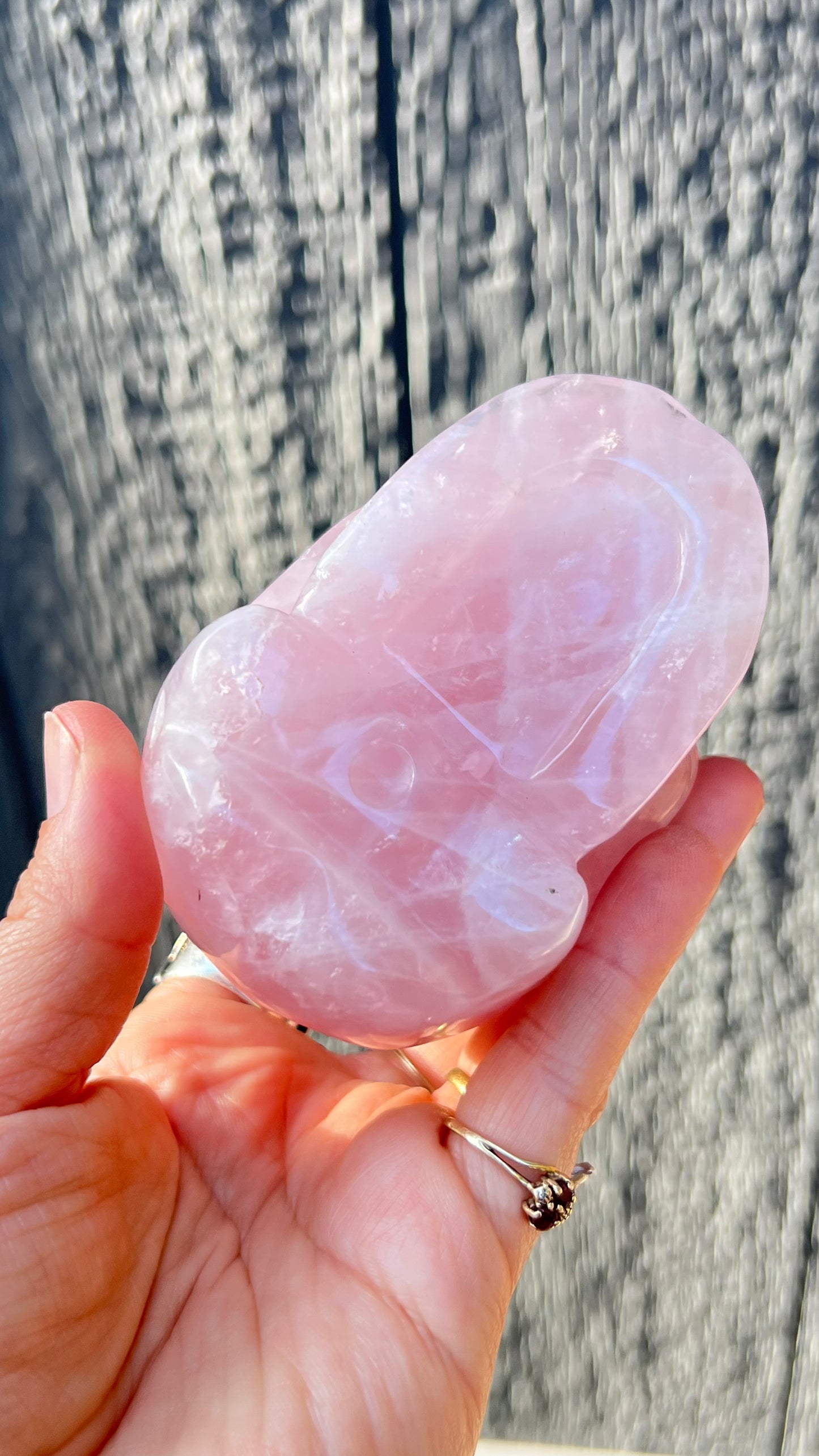 Rose Quartz Crystal Skull