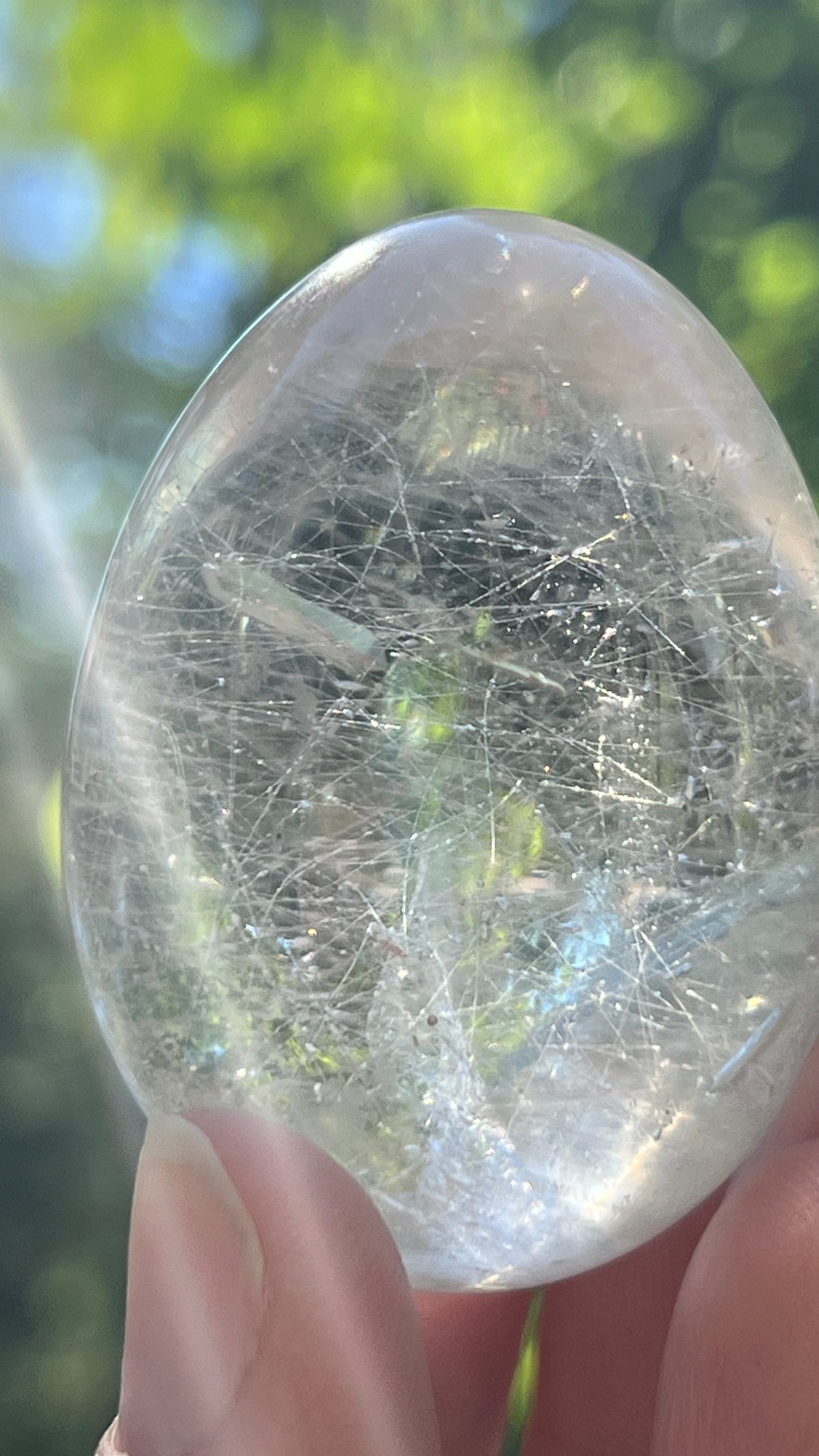 Silver Rutile Manifestation Quartz Egg