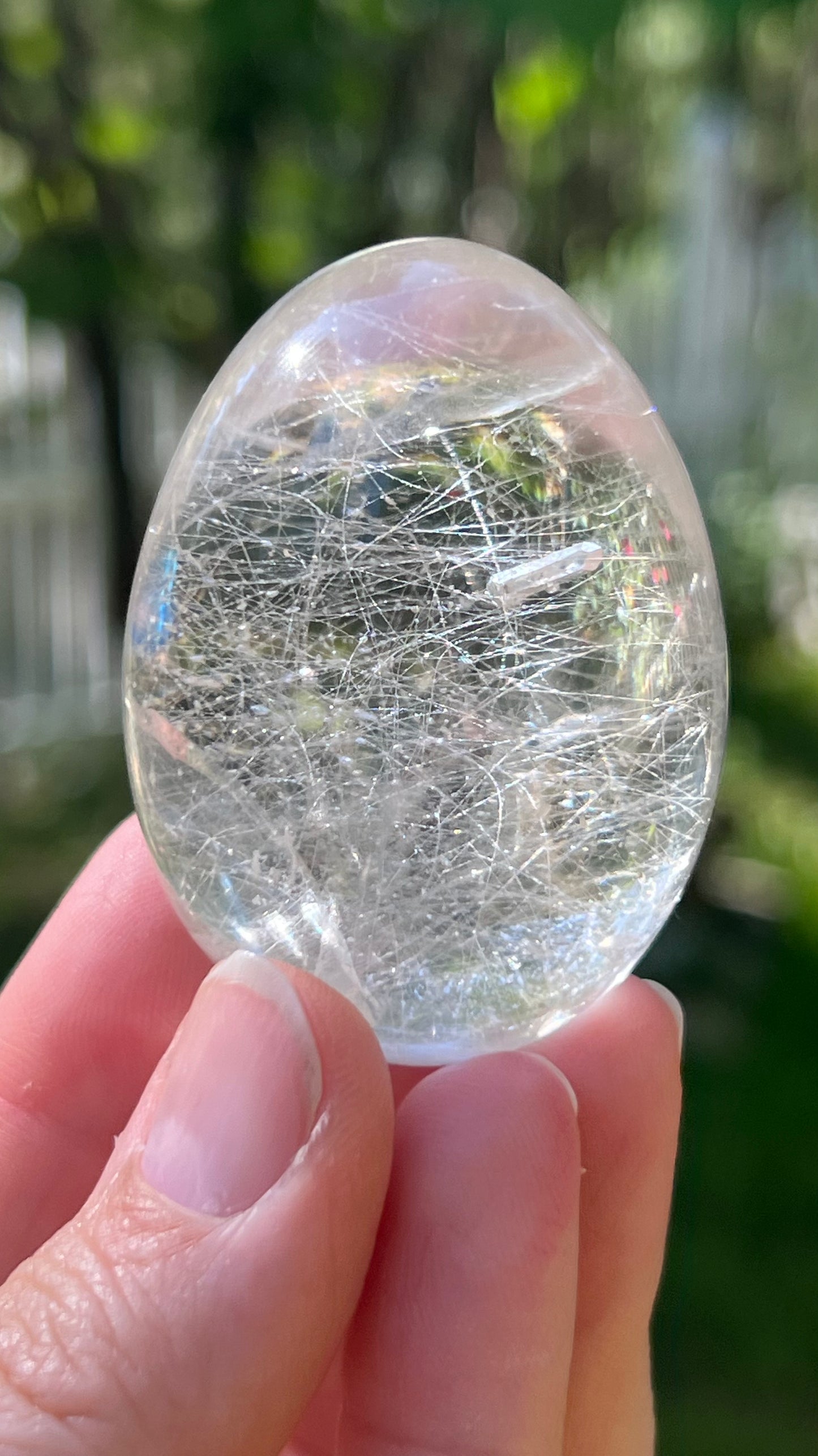 Silver Rutile Manifestation Quartz Egg