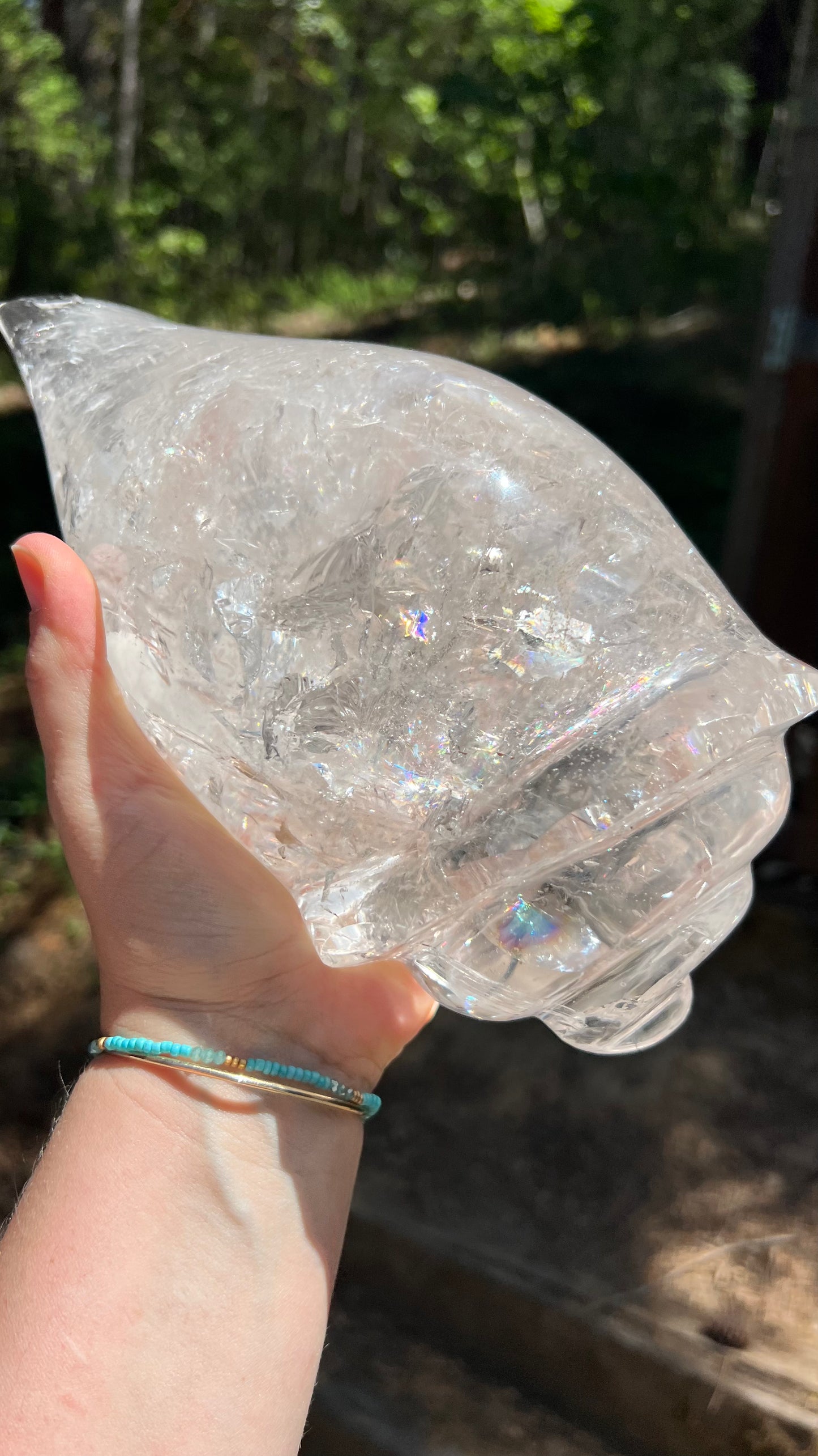 Prismatic Quartz Seashell Carving, 9lbs! Brazil