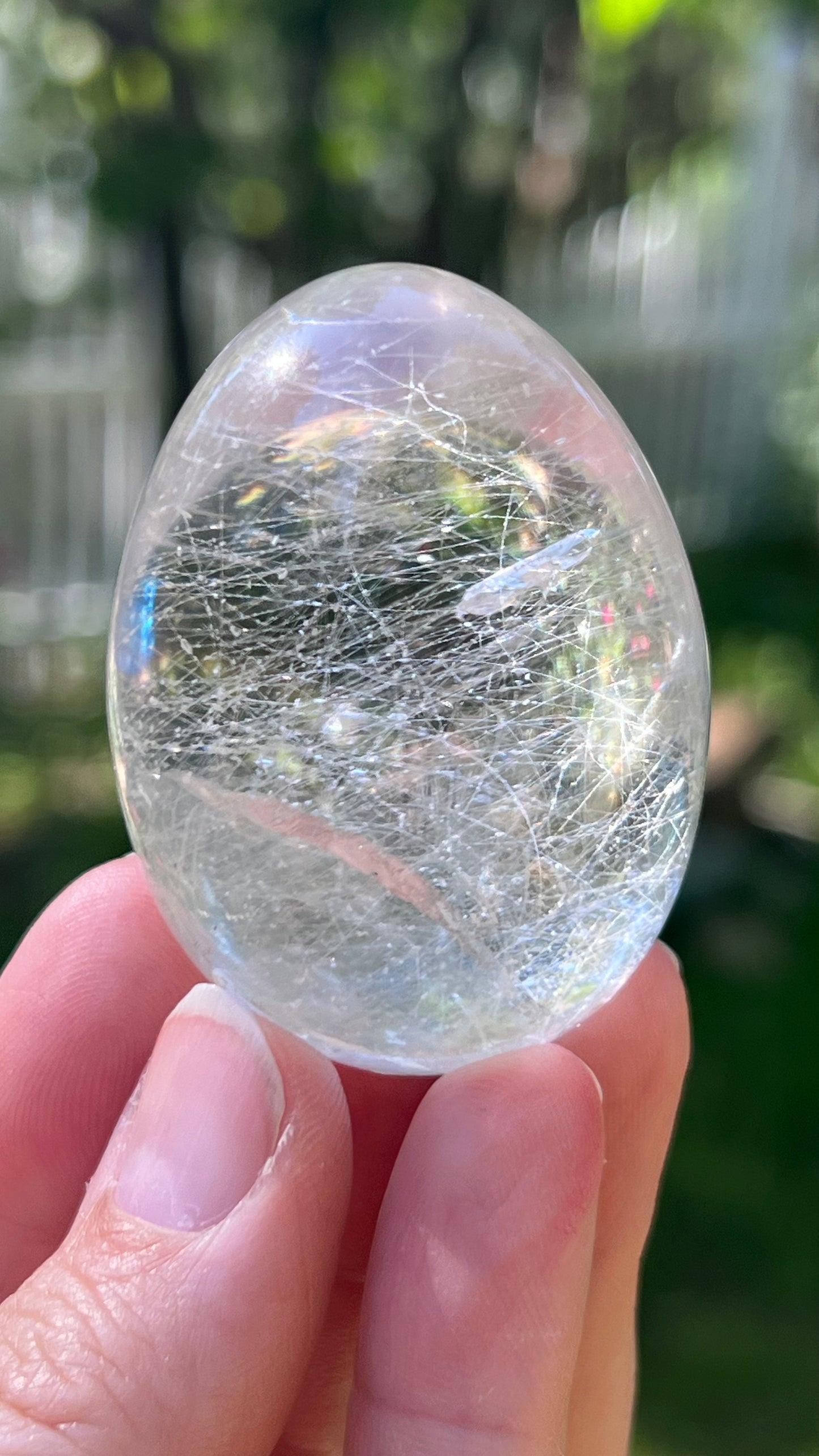 Silver Rutile Manifestation Quartz Egg