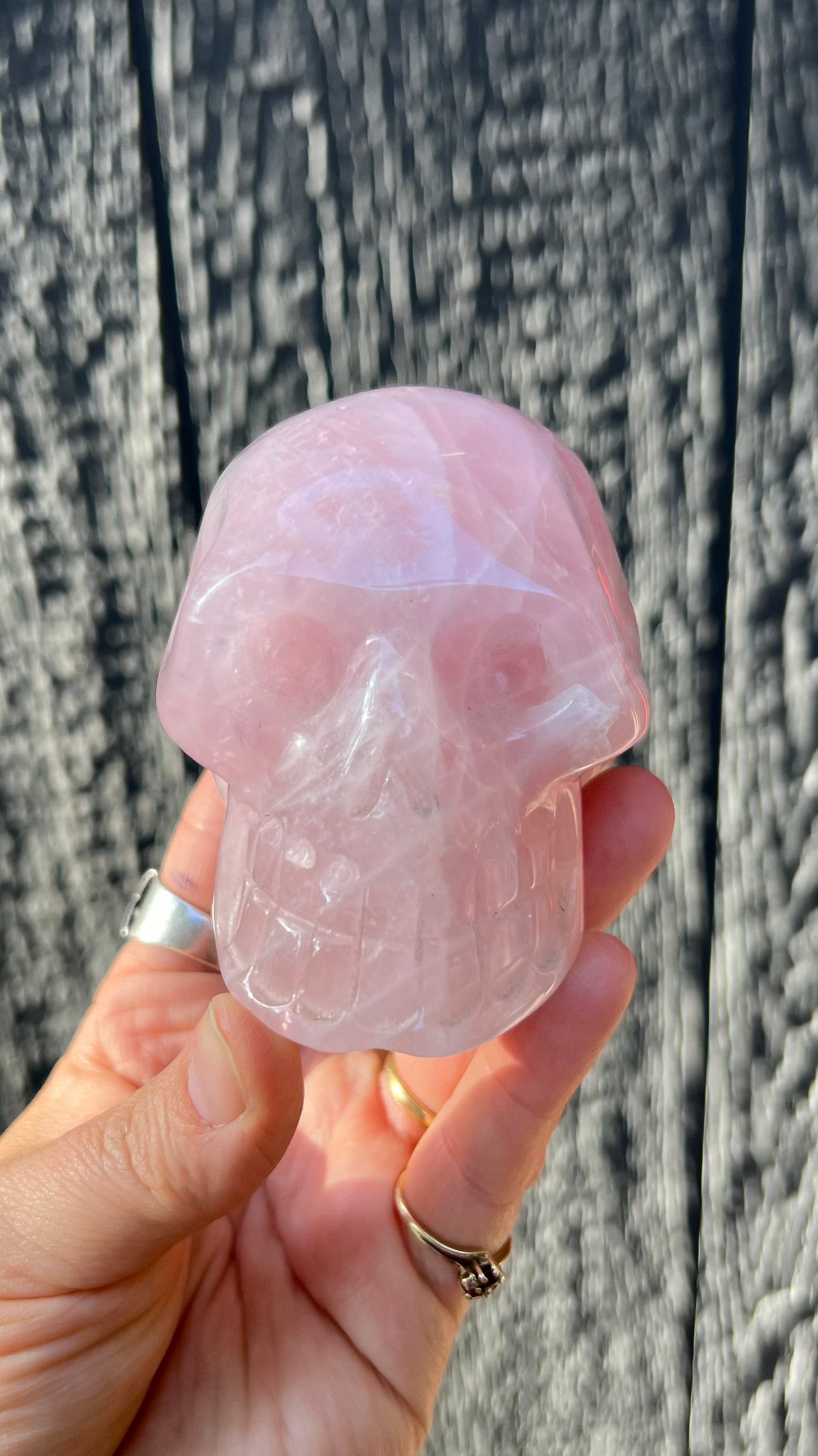 Rose Quartz Crystal Skull