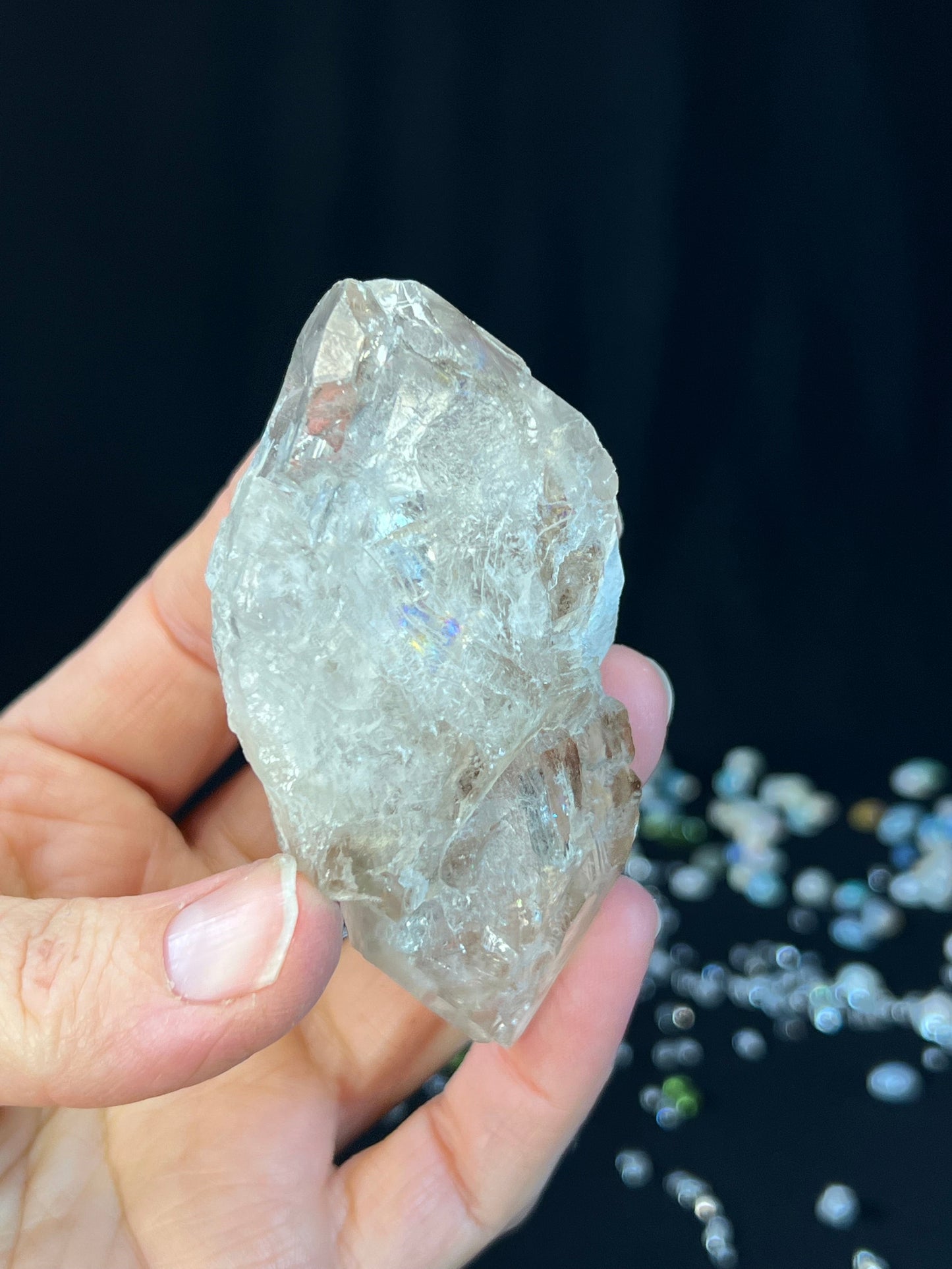 Smoky Elestial Scepter Quartz, Jacaré Alligator Quartz